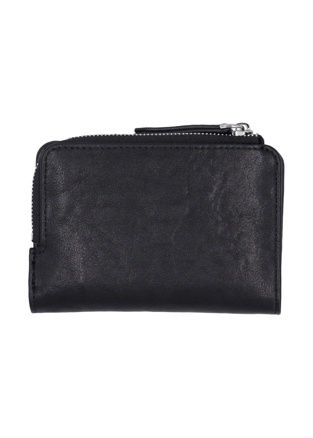Black small women's wallet POREC-0445-99(Z26) - product view from the back, on a white background.