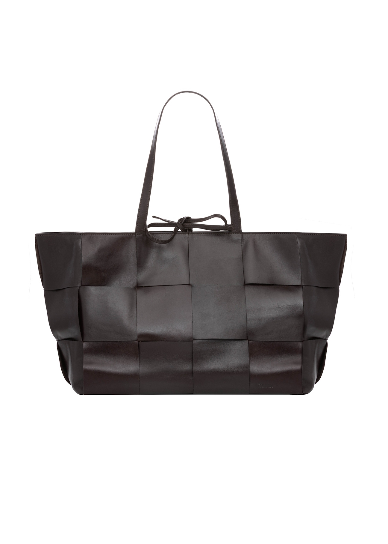 Brown large leather women's handbag TORES-1299-1H(W26), front product view on white background.