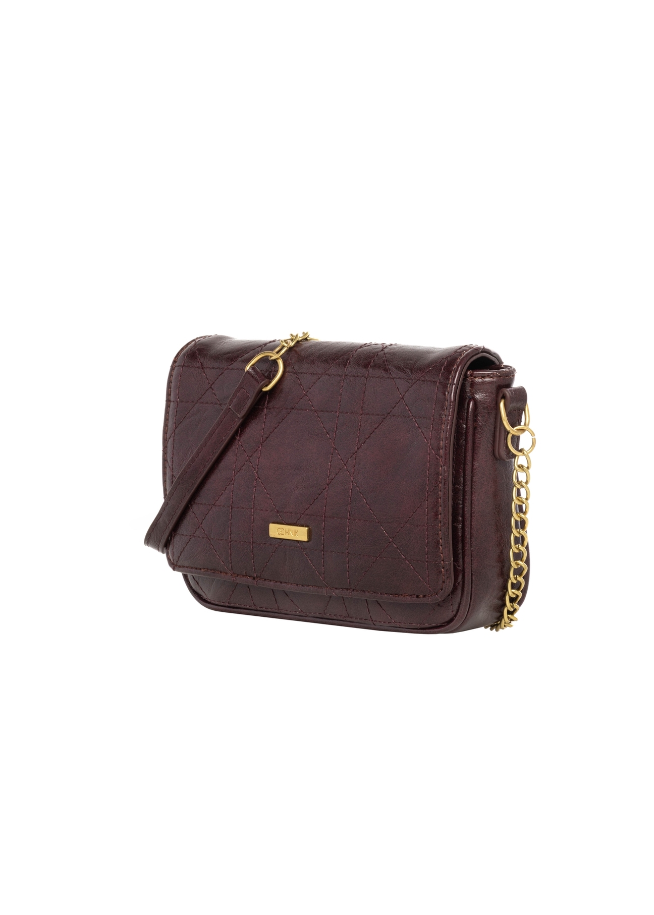 Burgundy small messenger bag TOREC-1254-4D(Z26), diagonal product view on white background.