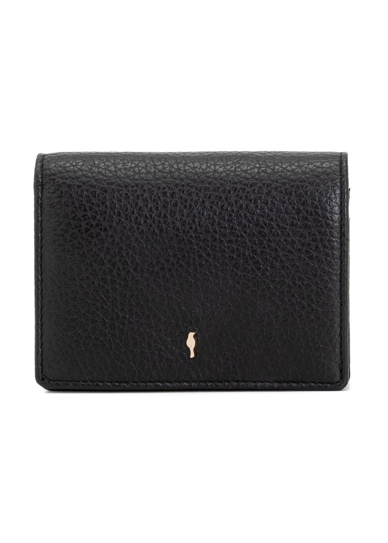 Black leather women's wallet PORES-0944G-99(Z25), product view from the front on a white background.