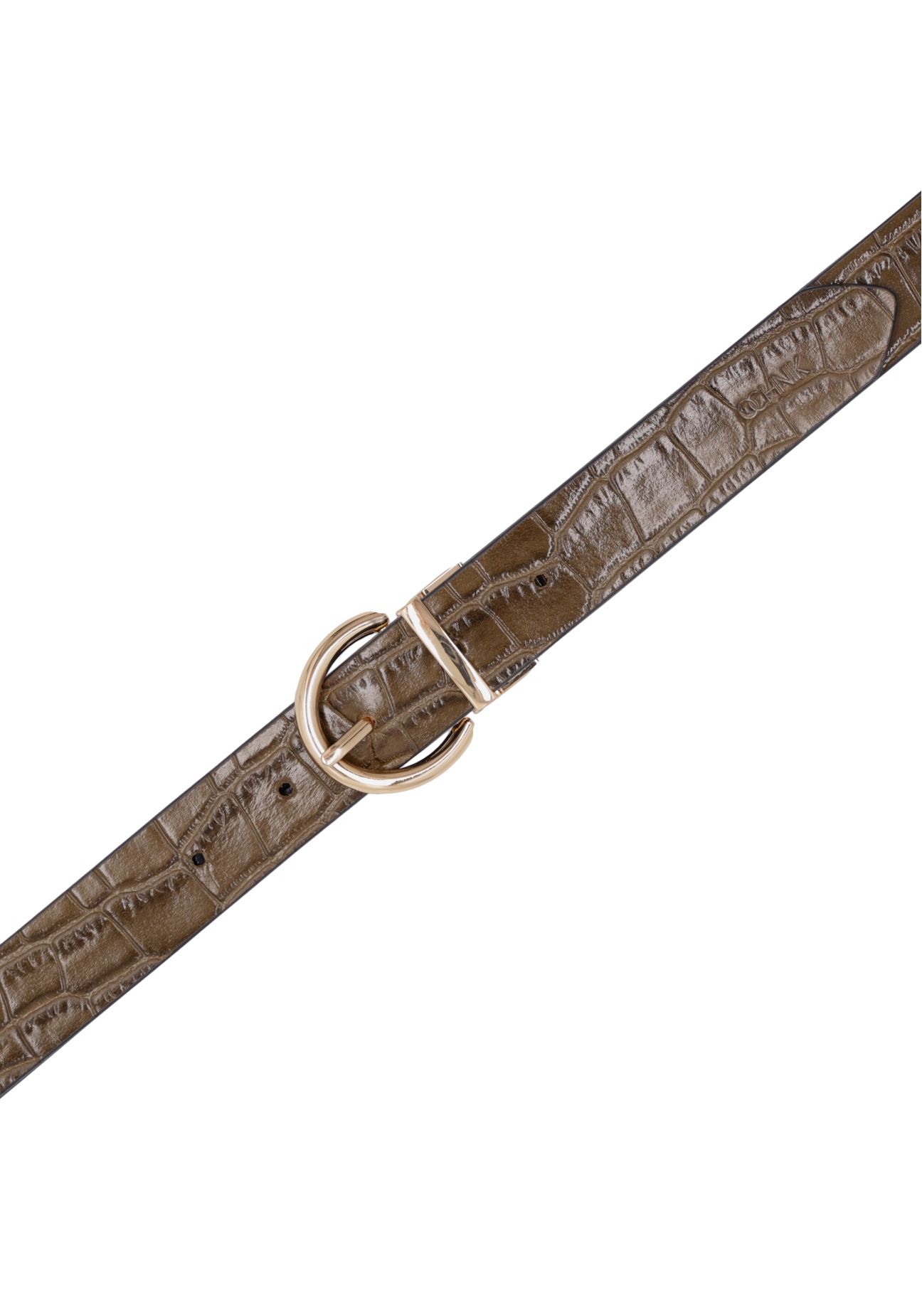 Reversible croco leather women's belt PASDS-0332-8D(Z26), top view of the product on a white background.