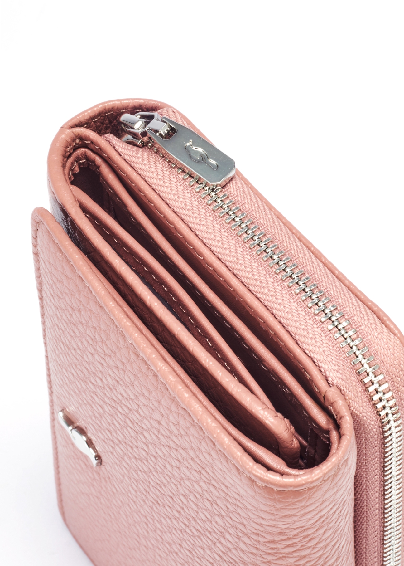 Pink leather medium women's wallet PORES-0801F-31(W25)