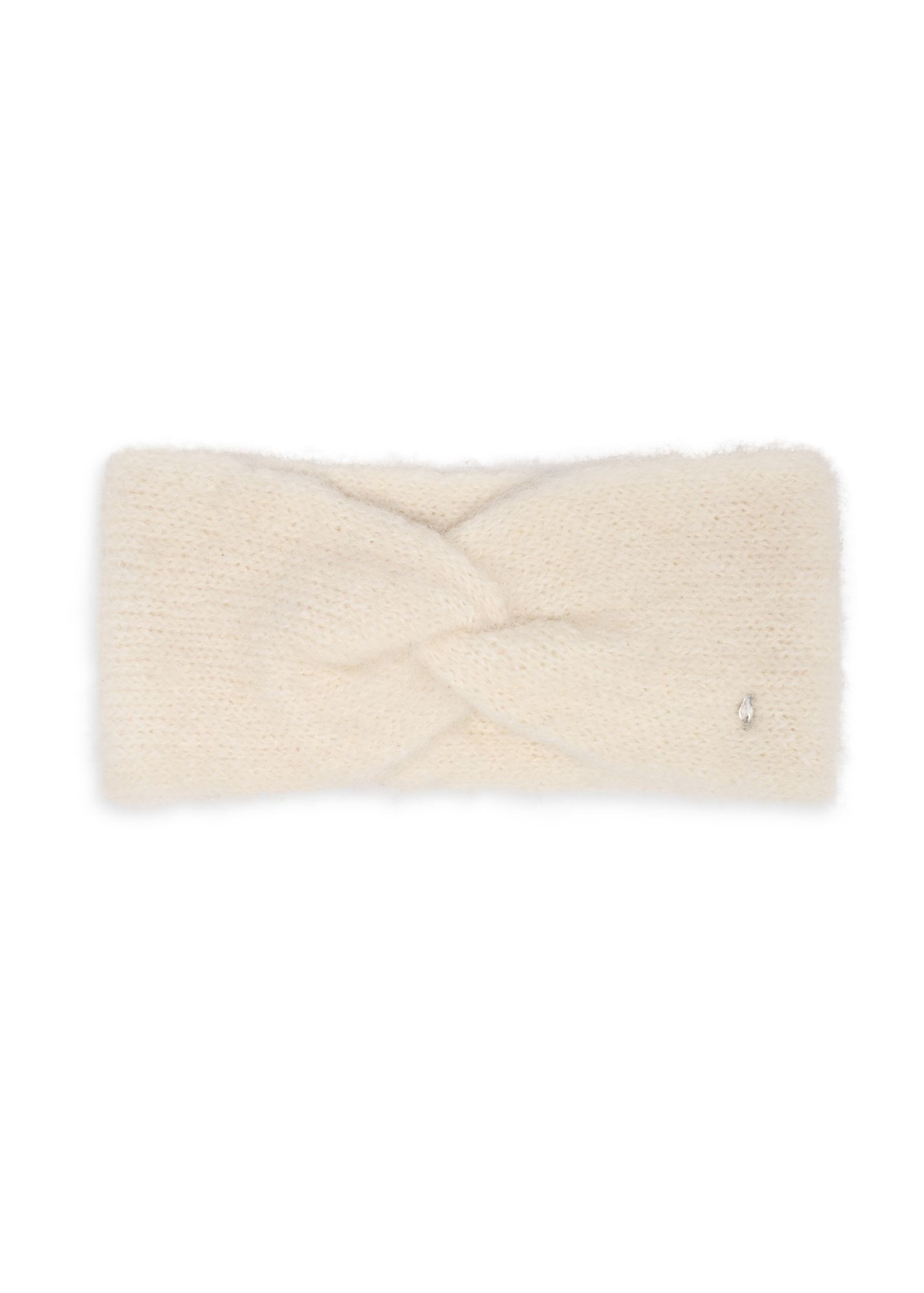 Cream headband with wool CZADT-0236-0A(Z26) - front product view, on white background.