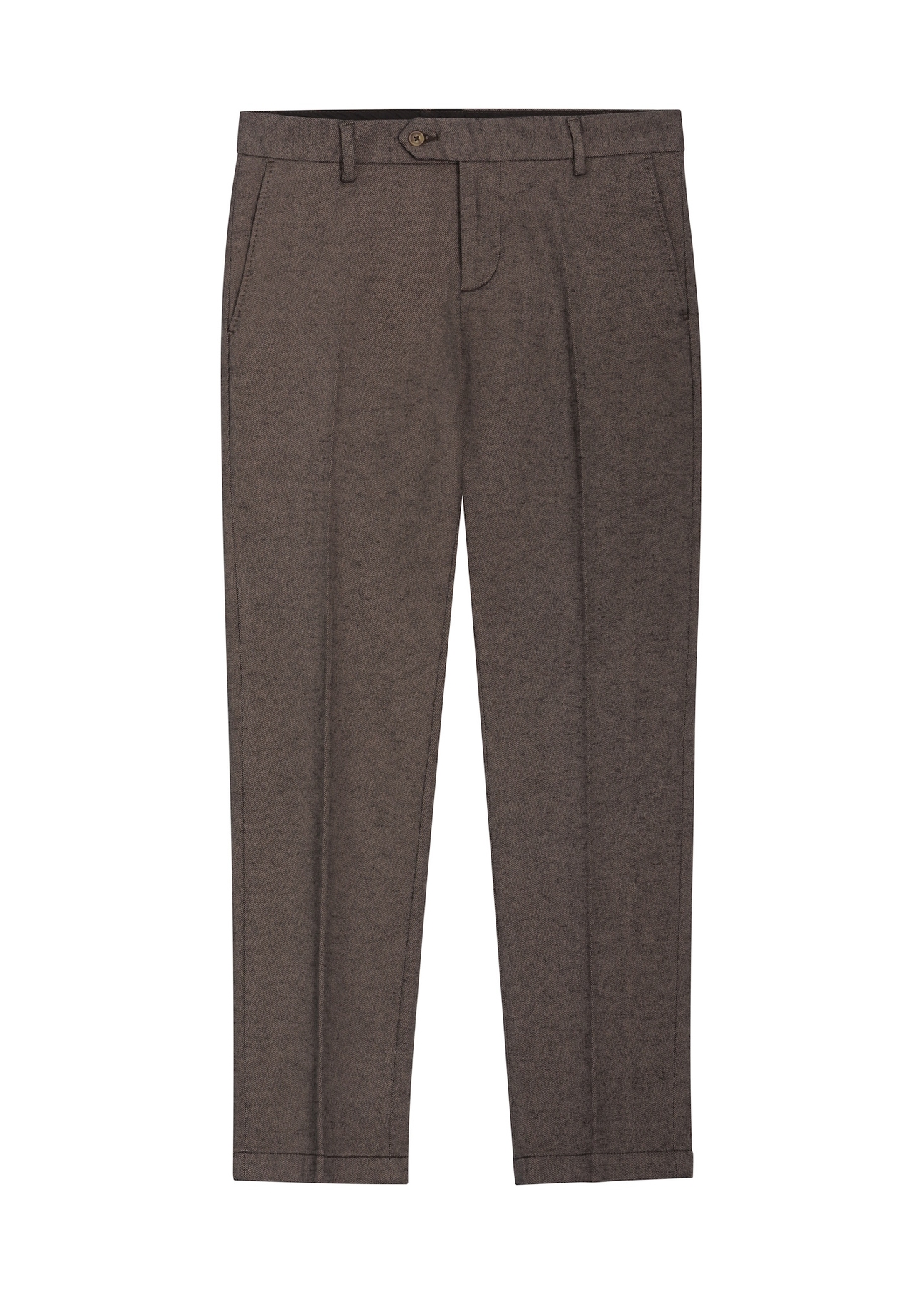 Men's herringbone cigarette trousers SPOMT-0100-1I(Z26) - front product view, on white background.