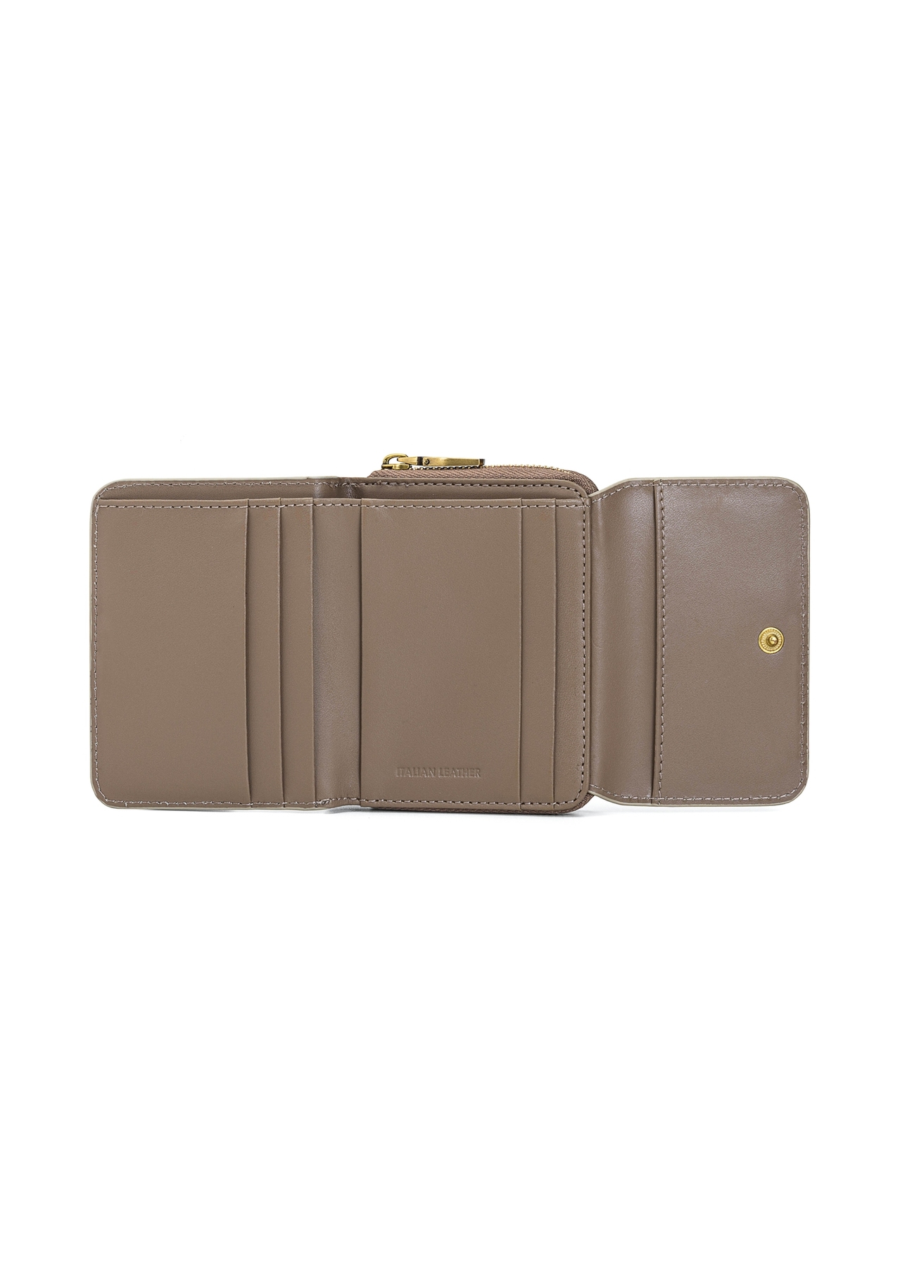 Small women's leather wallet PORES-0971-86(Z25), product view from the inside on a white background.
