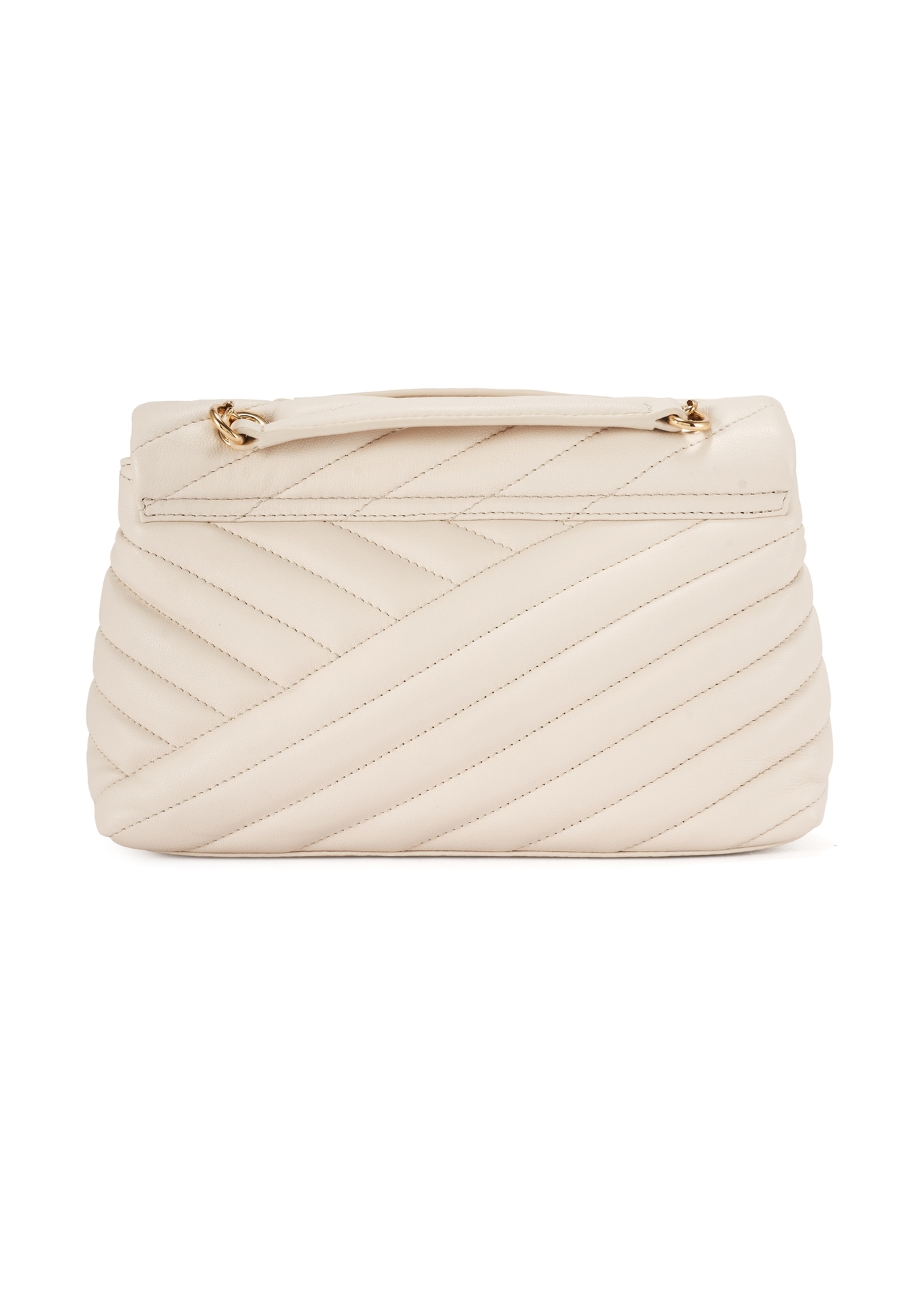 Cream-colored leather women's handbag TORES-1285-0B(W26)