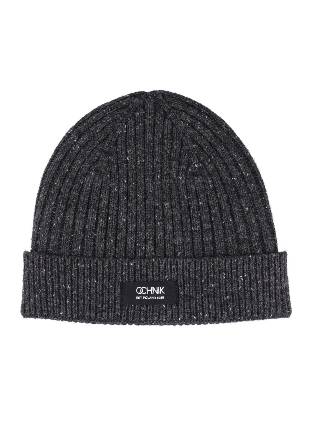 Gray men's wool hat CZAMT-0094-9B(Z26), front product view on white background.