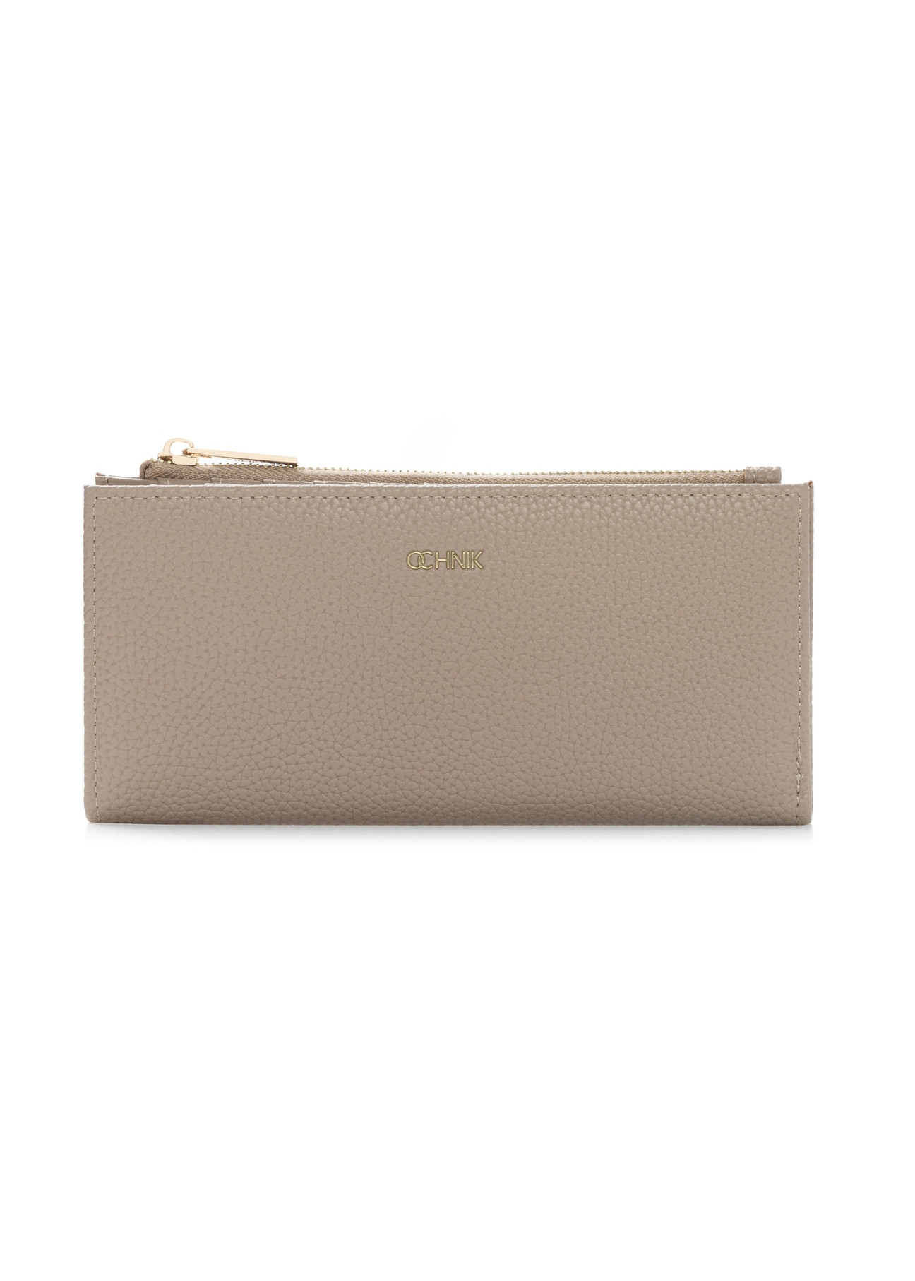 Beige women's wallet POREC-0429-1B(W26), product view from the front on a white background.