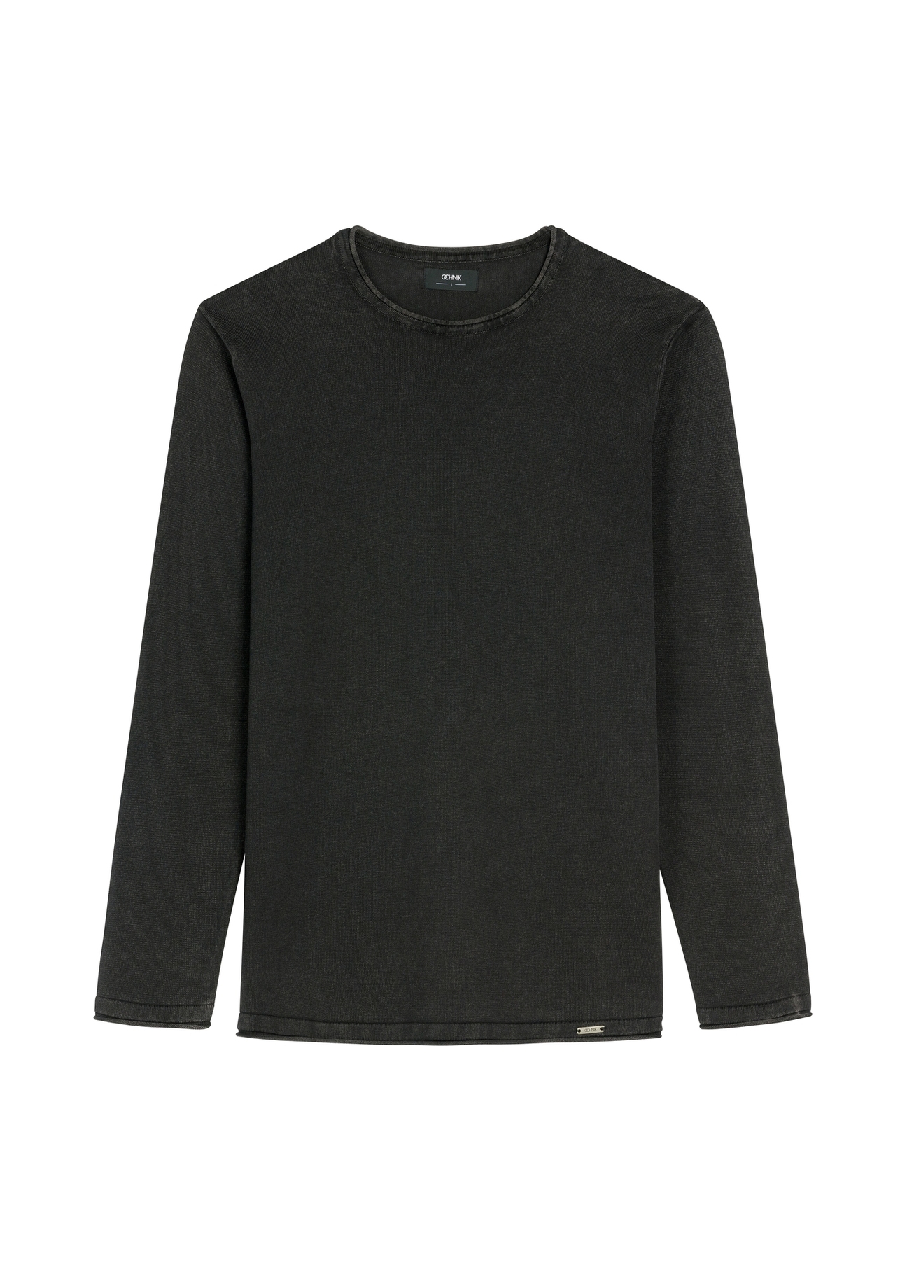 Men's cotton sweater in black SWEMT-0100-99(W26) - front product view, on a white background.