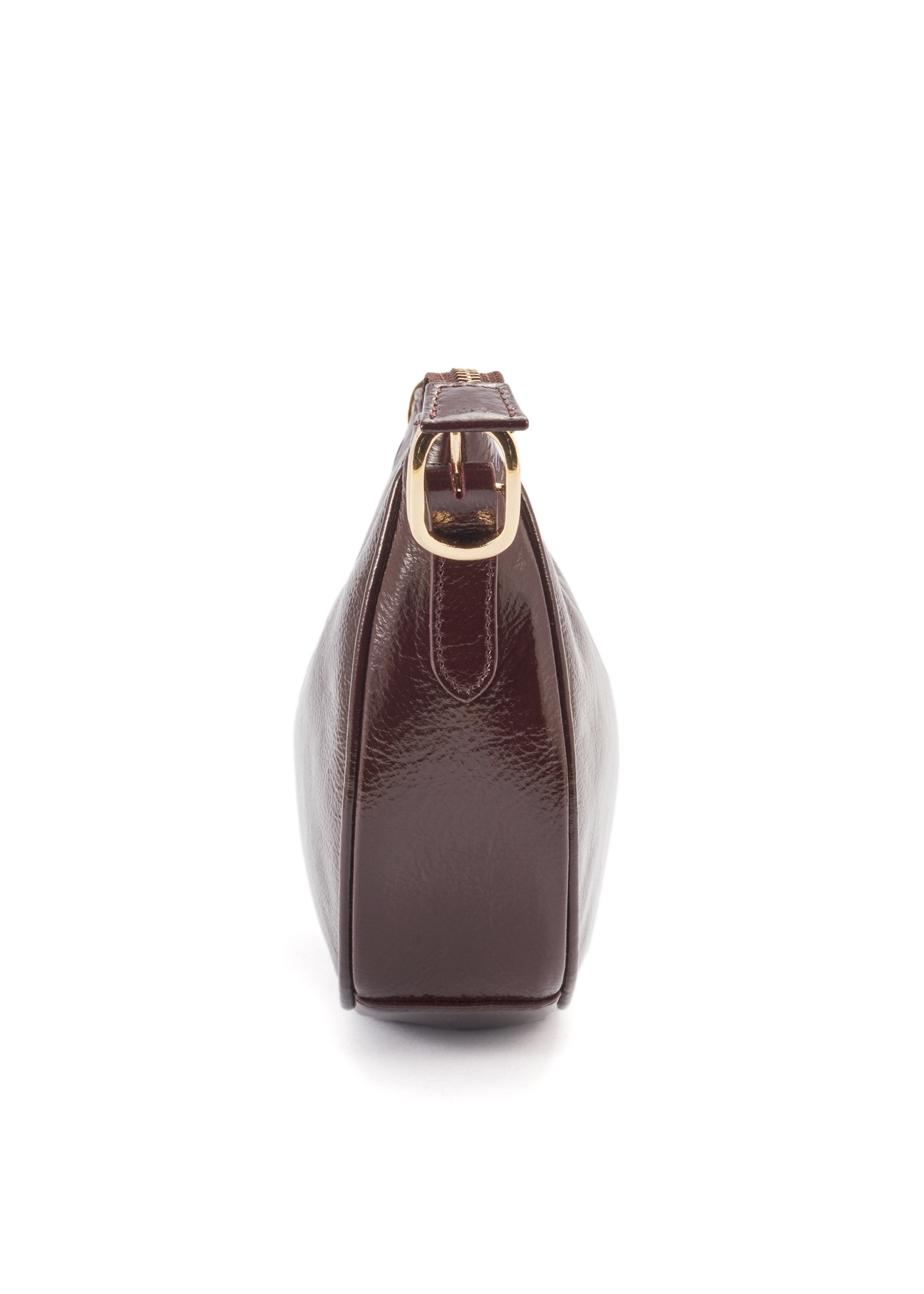 Burgundy leather women's hobo bag TORES-1180-49(Z25), side view of the product on a white background.