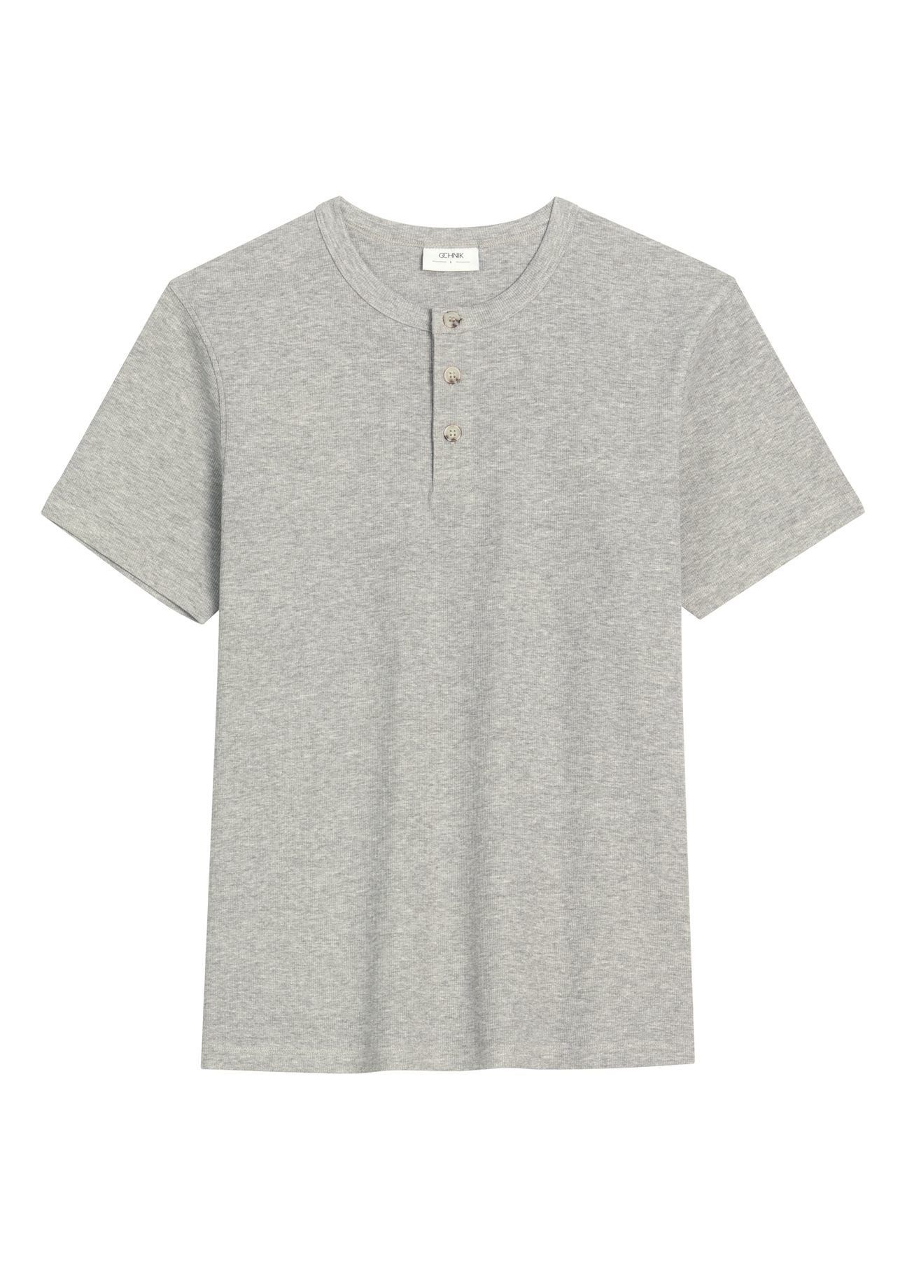 Men's gray ribbed t-shirt TSHMT-0159-9B(Z26), front product view on white background.