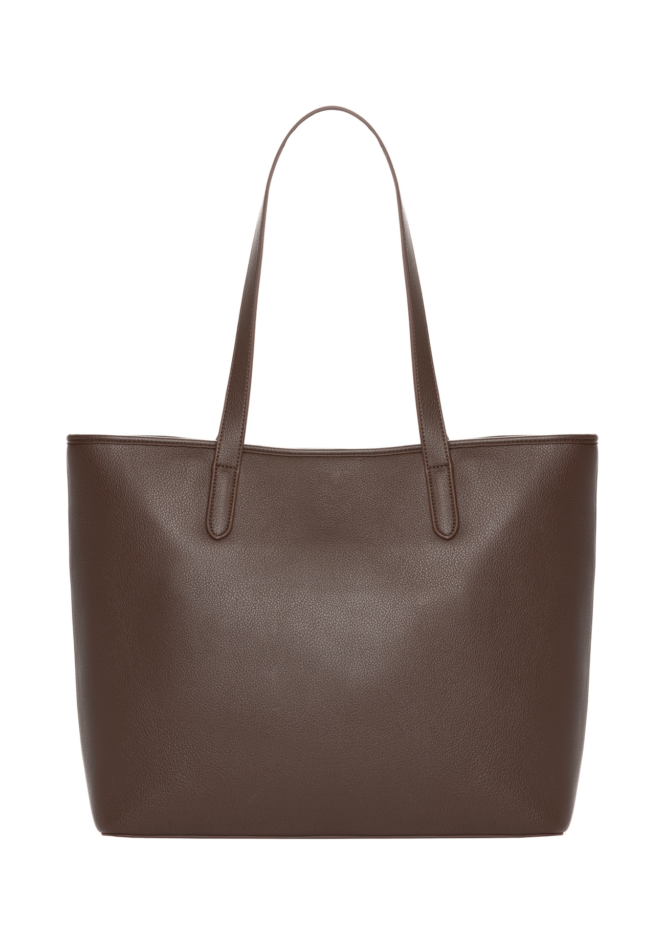 Women's brown shopper bag TOREC-0816-1H(Z26), back view of the product on a white background.
