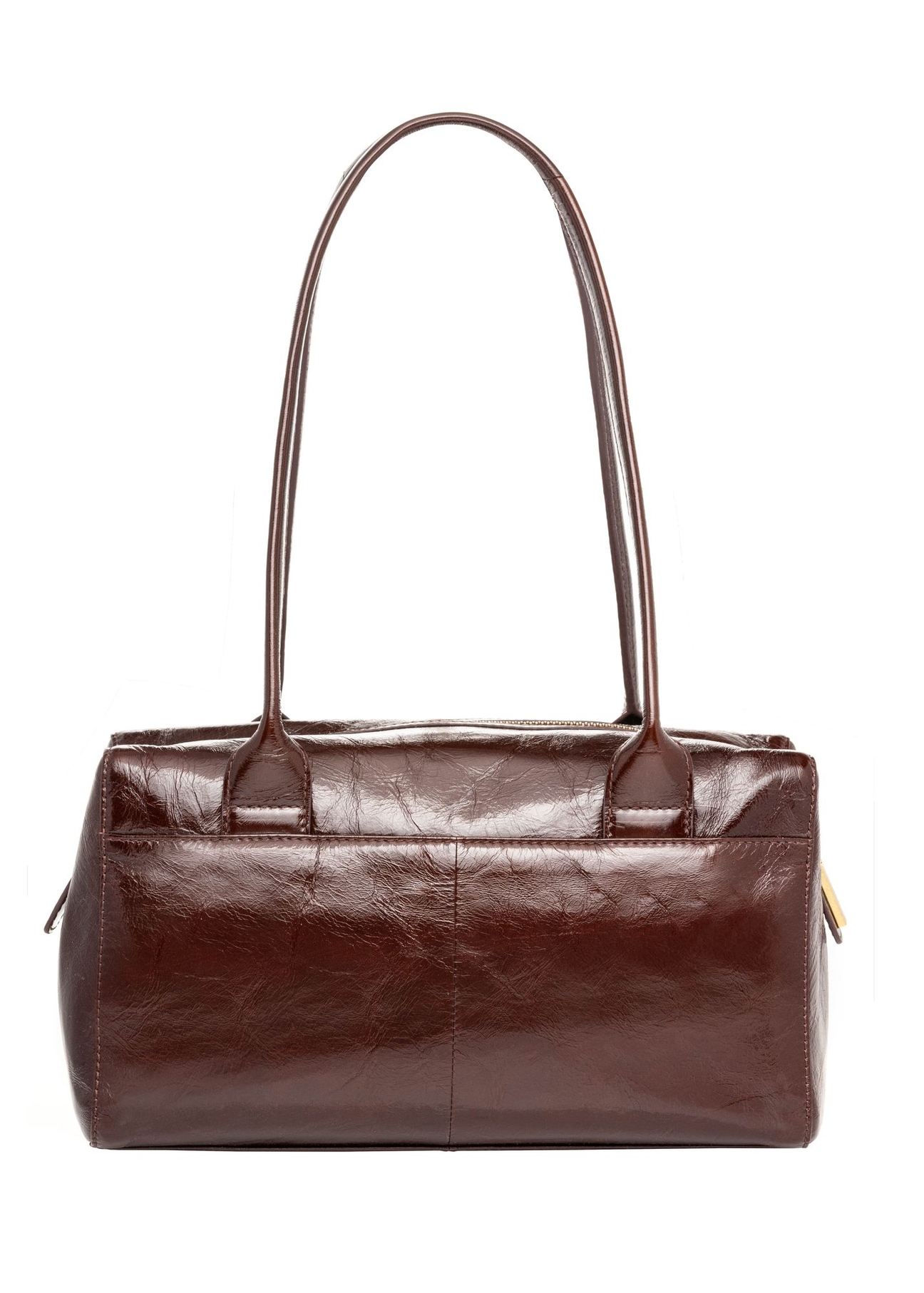 Leather burgundy women's shoulder bag TORES-1392-4E(Z26) - product view from the back, on a white background.