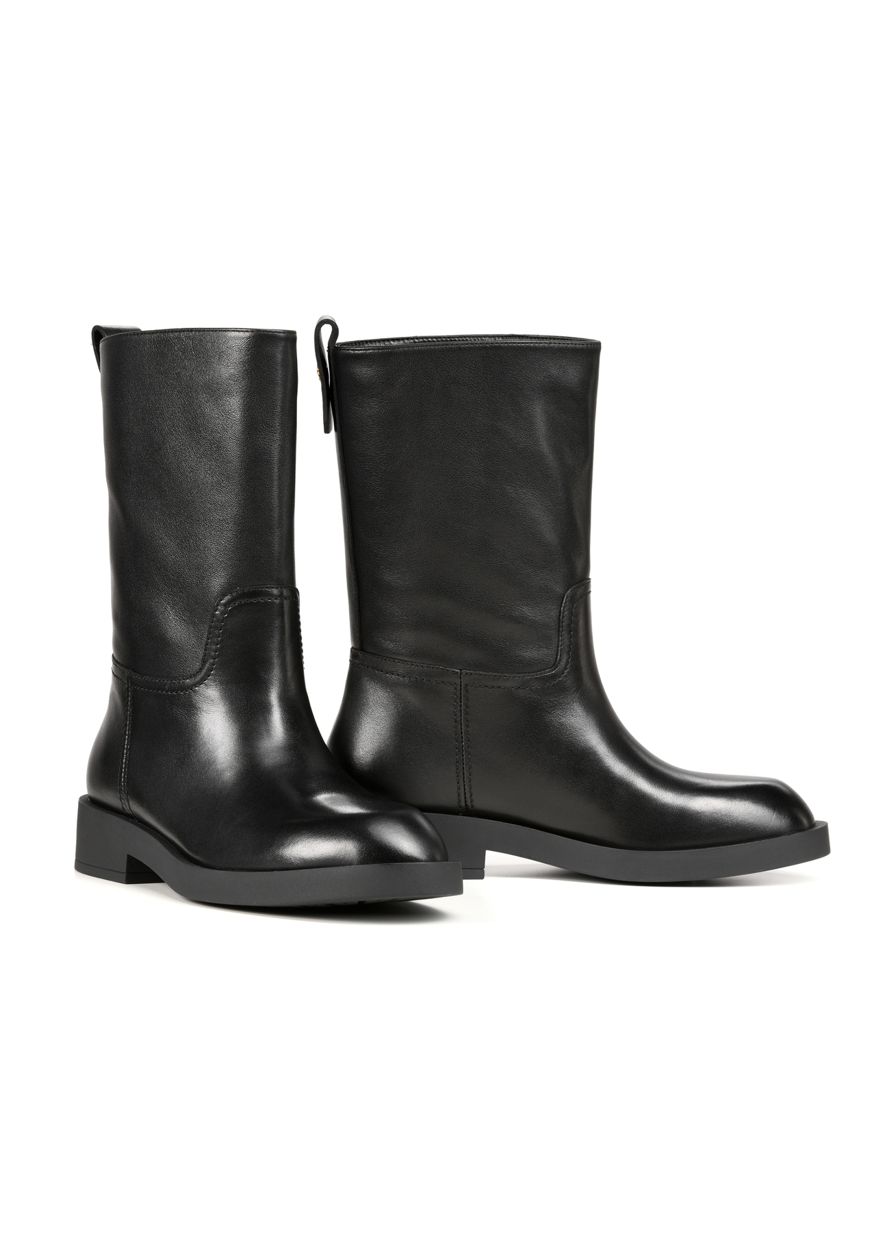 Women's leather ankle boots BUTYD-1216-99(Z25), diagonal product view on a white background.