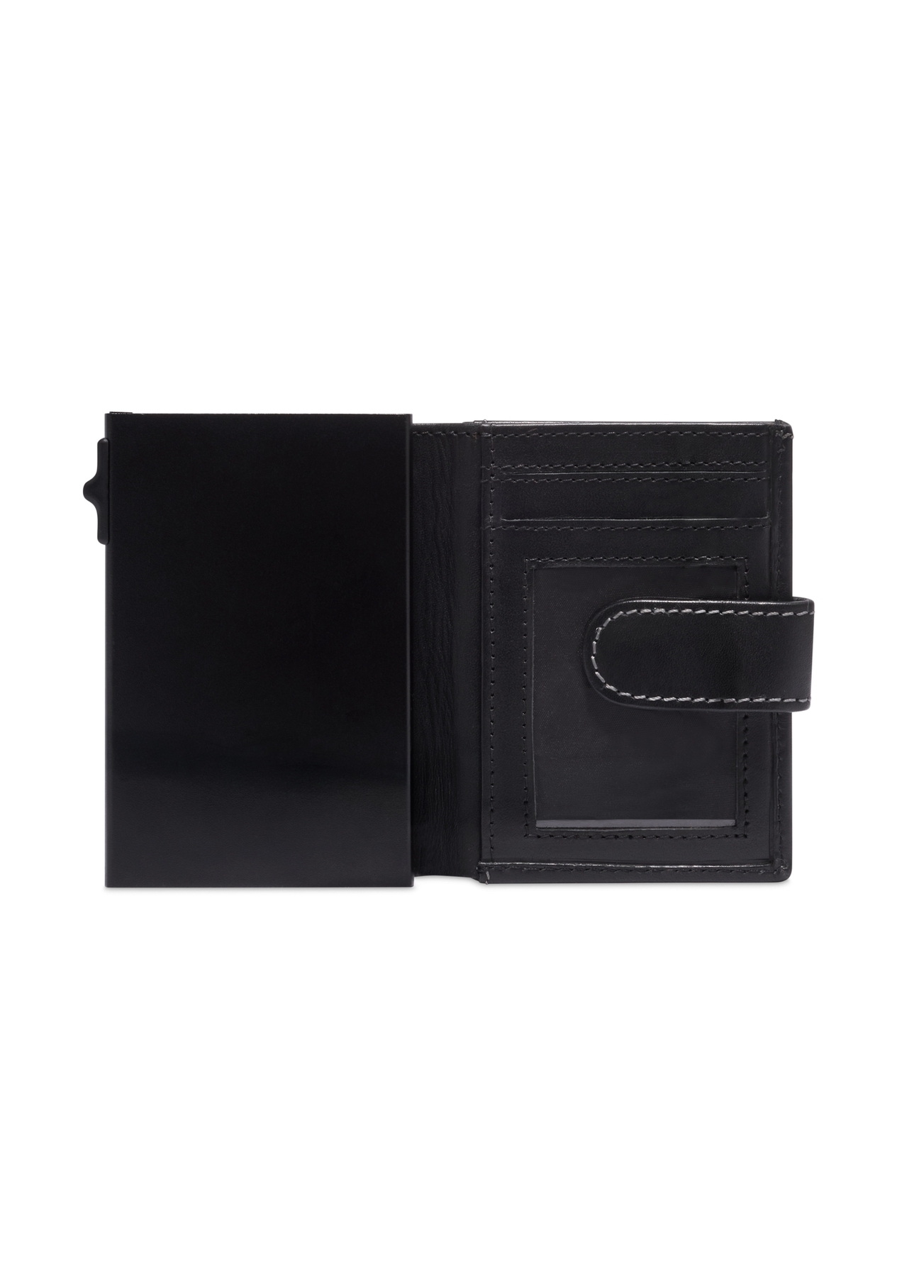 Men's leather compact wallet PORMS-0707-99(Z26), product view inside on white background.