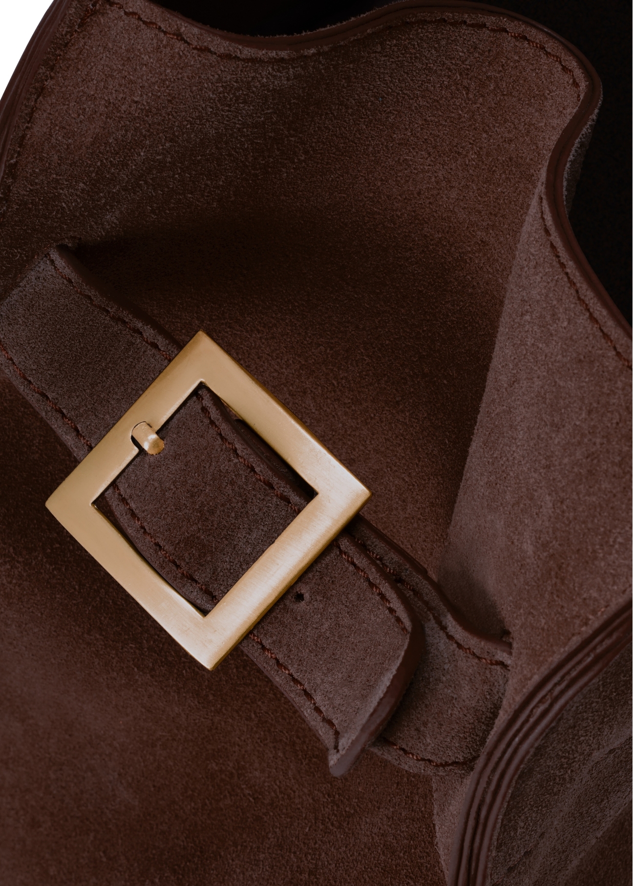 Brown suede handbag TORES-1191-89(Z25), close-up of product detail, view on white background.