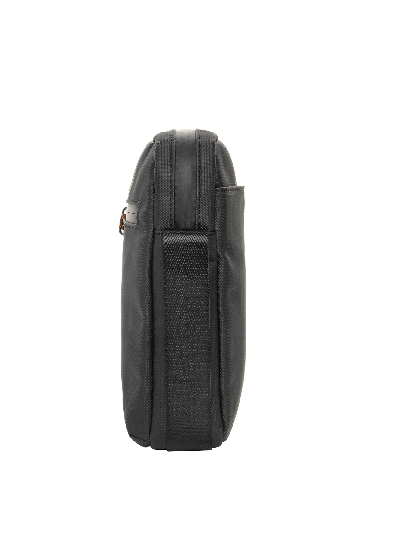 Black city shoulder bag TORMN-0432-99(Z26), side product view on white background.