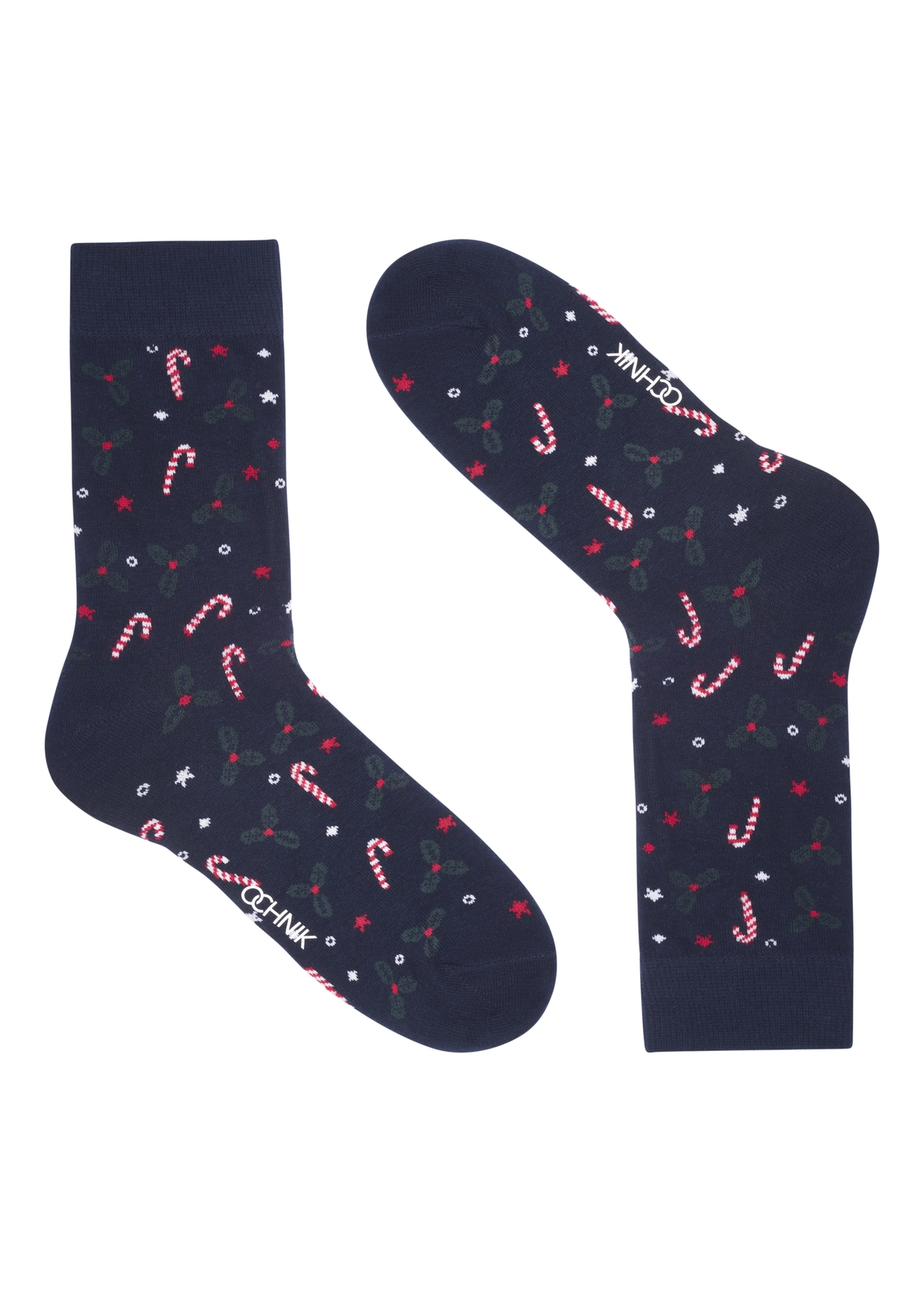 Set of men's long Christmas socks ZESMT-0068-7D(Z26), front product view on white background.