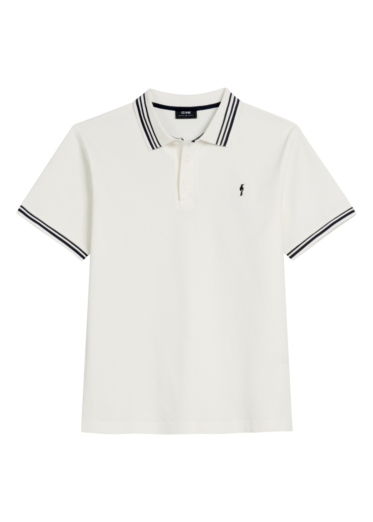 Cream men's polo shirt POLMT-0091-0B(W26), front product view on white background.