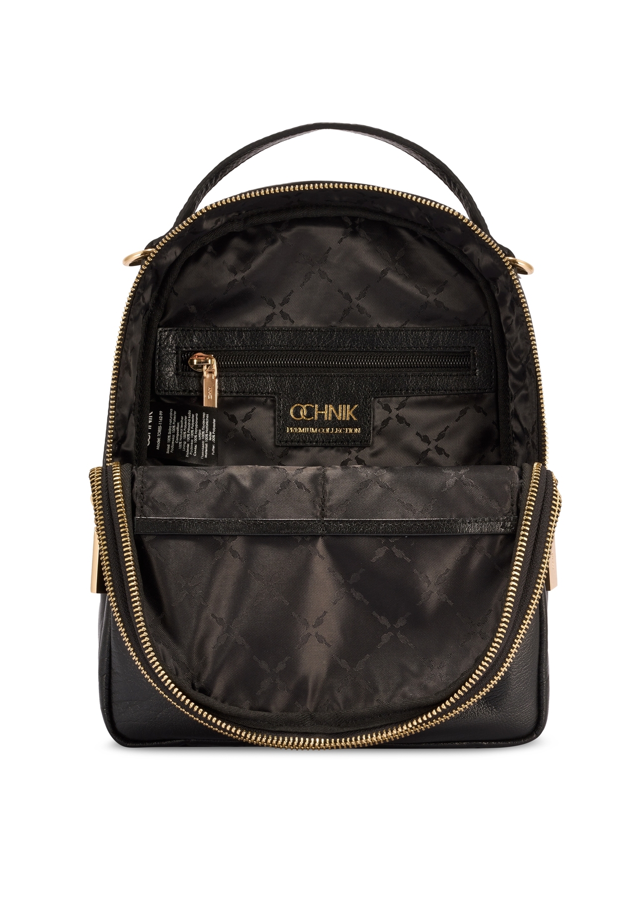 Black leather women's backpack TORES-1162-99(Z25)