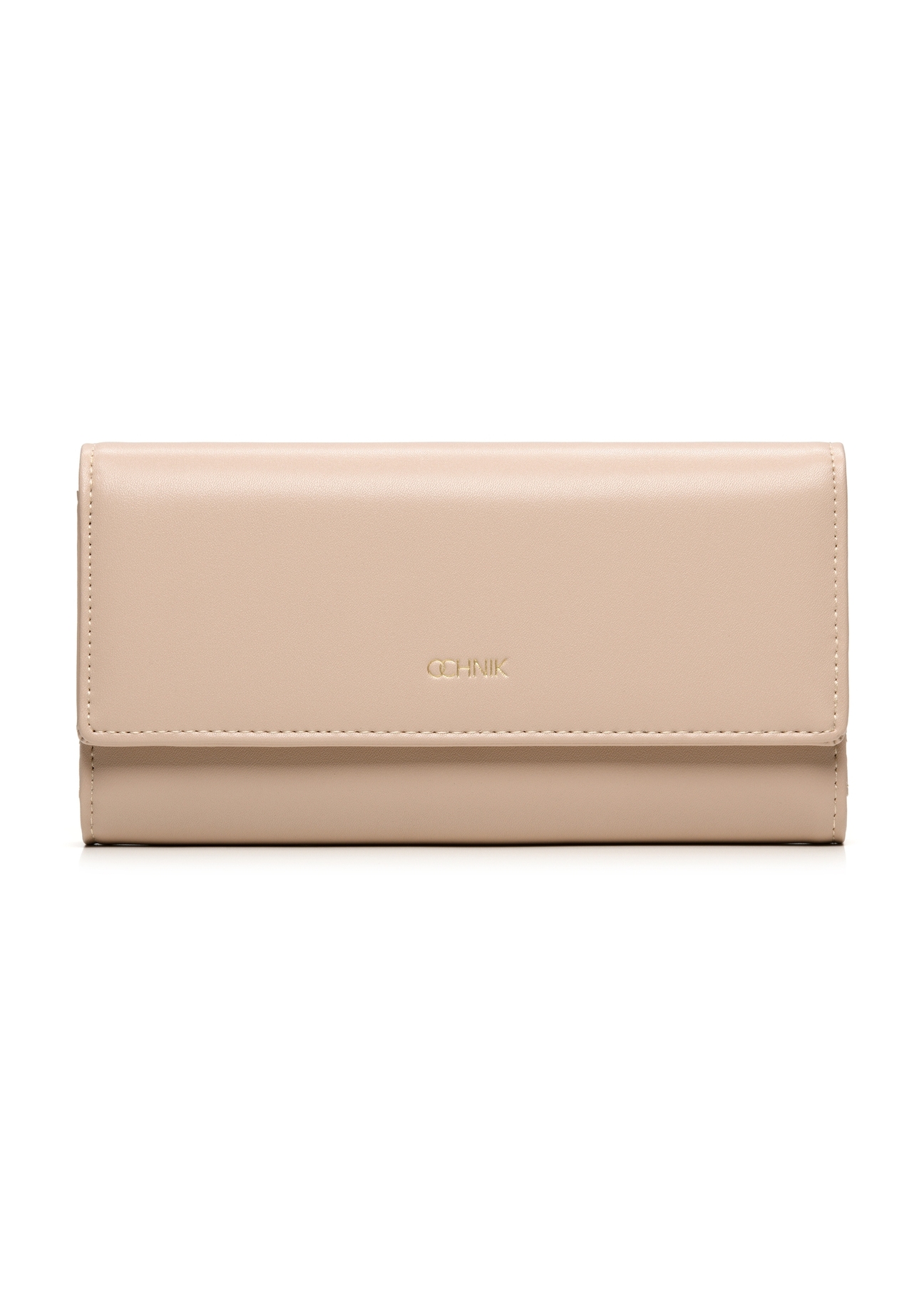 Beige large women's wallet POREC-0398A-81(Z25), product view from the front on a white background.