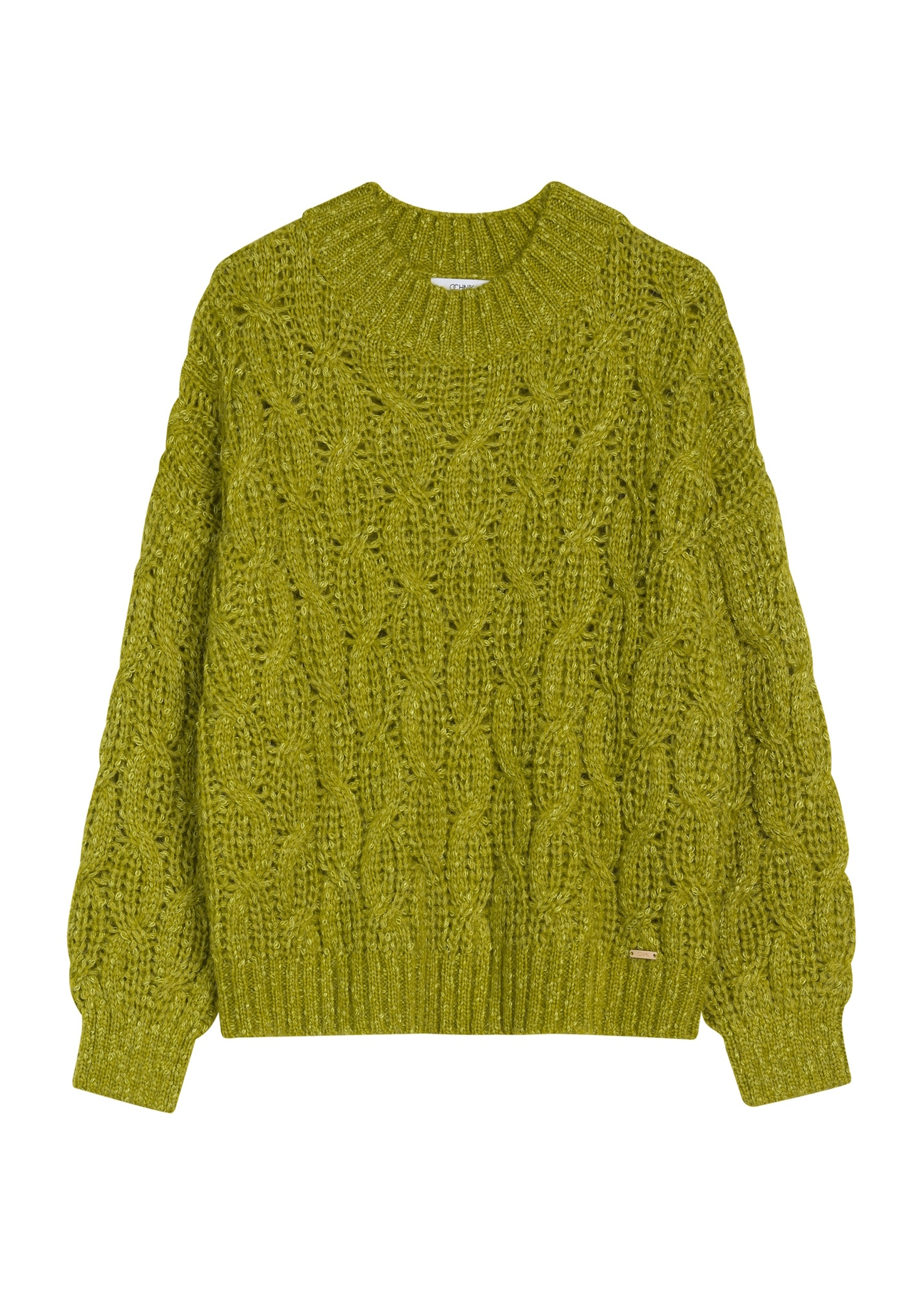 Lime women's sweater SWEDT-0236-84(Z25), front product view on white background.