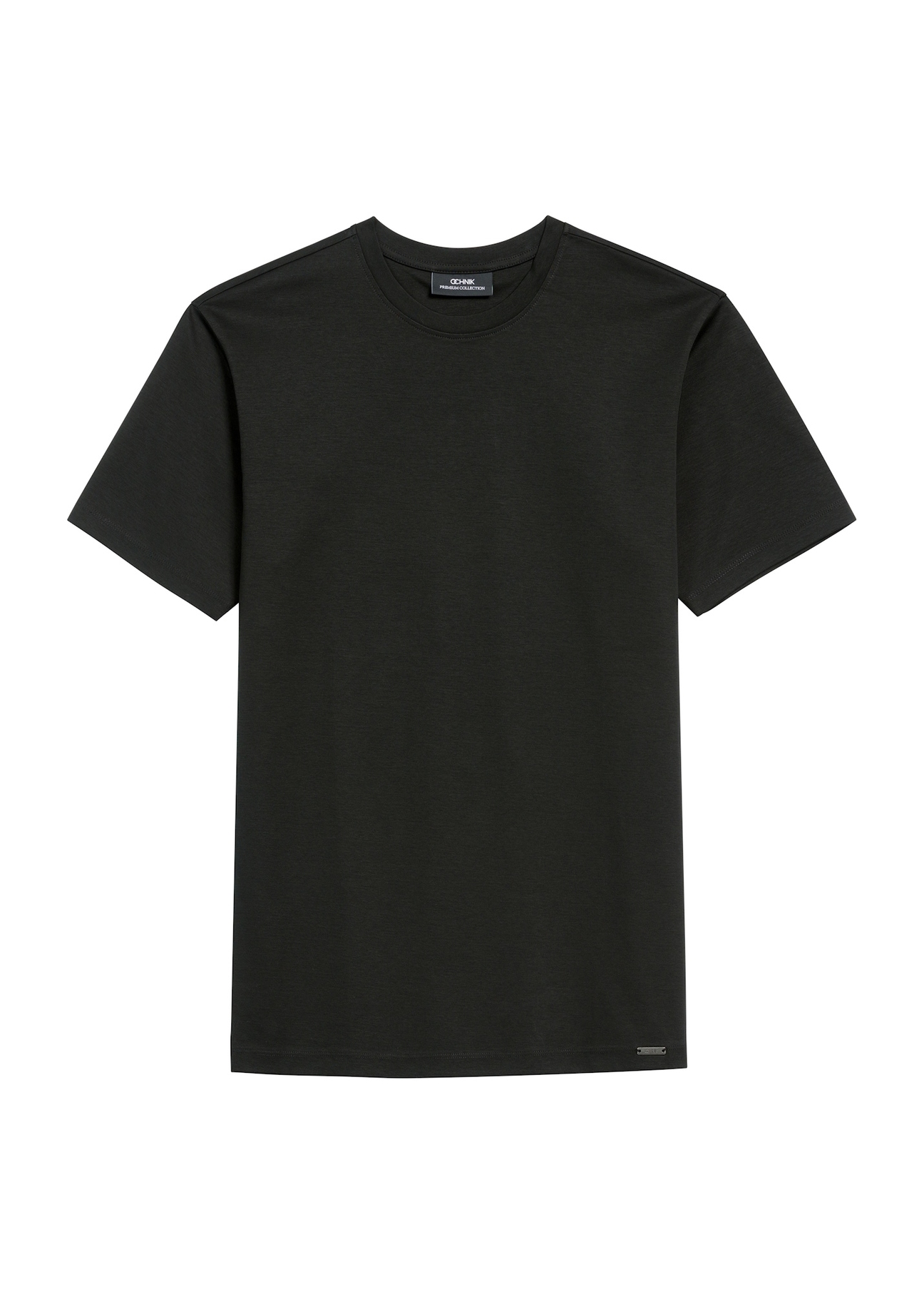 Black men's mercerized cotton T-shirt TSHMT-0135-99(Z25), front product view on white background.