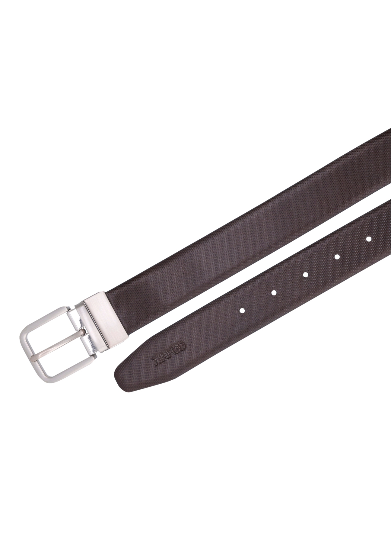 PASMS-0285-9J(Z26) men's double-sided leather belt, top view of the product on a white background.