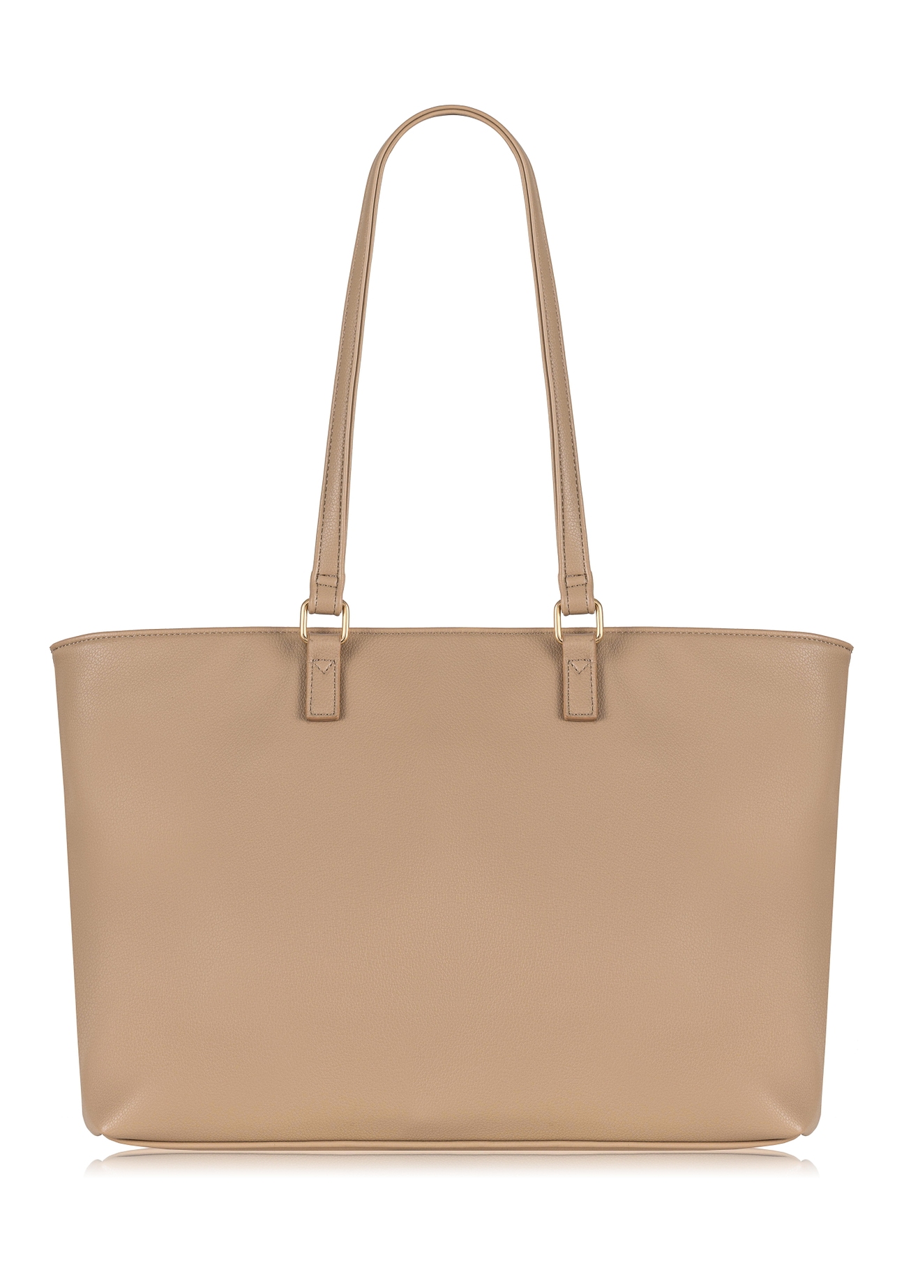 Beige women's handbag with pocket TOREC-0753-81(W23)-04