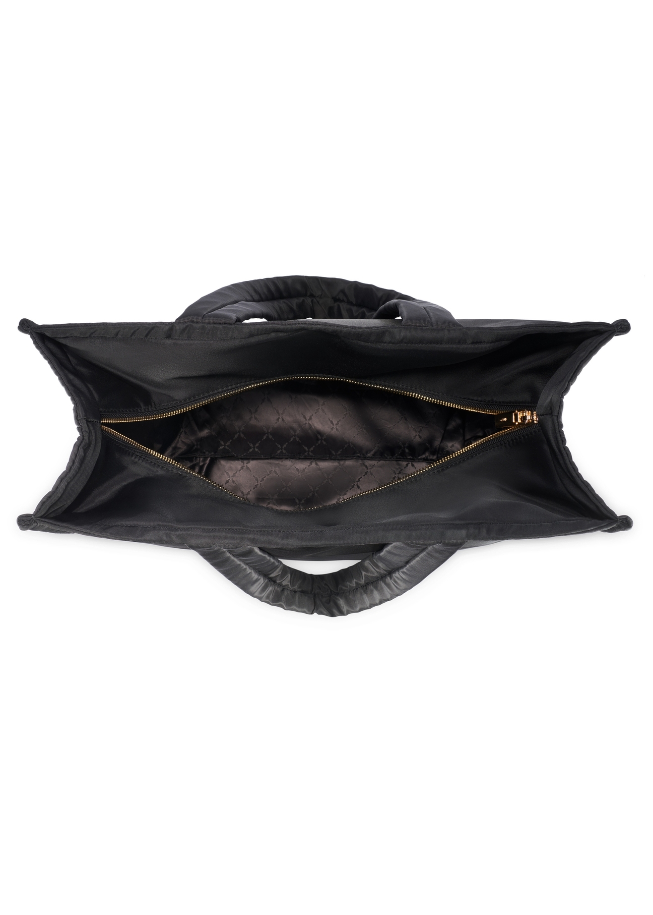 Black large women's bag TOREN-0343-99(W26), product view inside on white background.