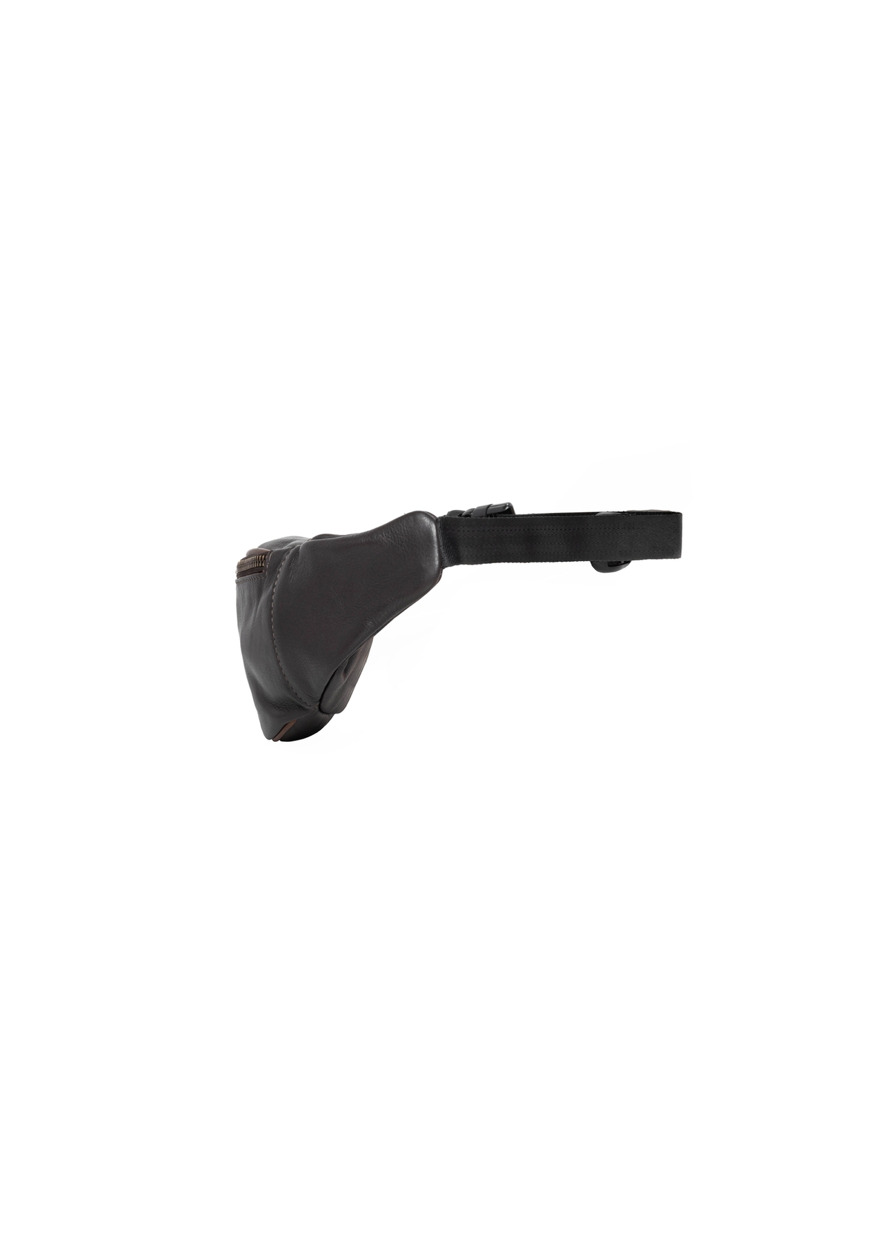 Men's brown leather waist bag TORMS-0523-1H(Z26), side product view on white background.