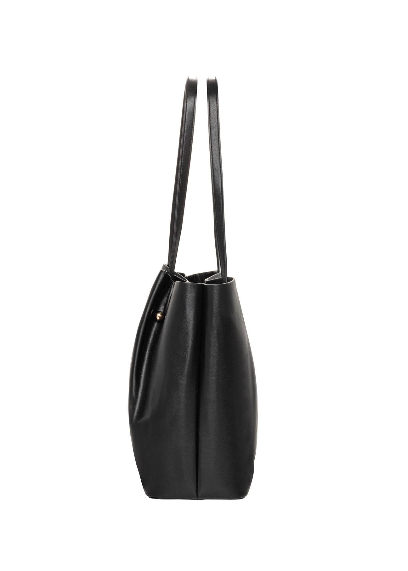 Large black shopper bag TOREC-1386-99(Z26), side view of the product on a white background.