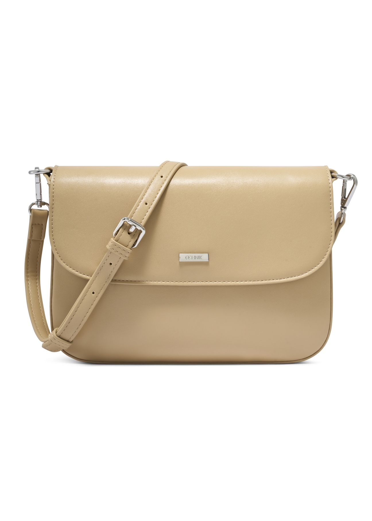 Beige women's shoulder bag TOREC-1262-1B(Z26). Front view on a white background.