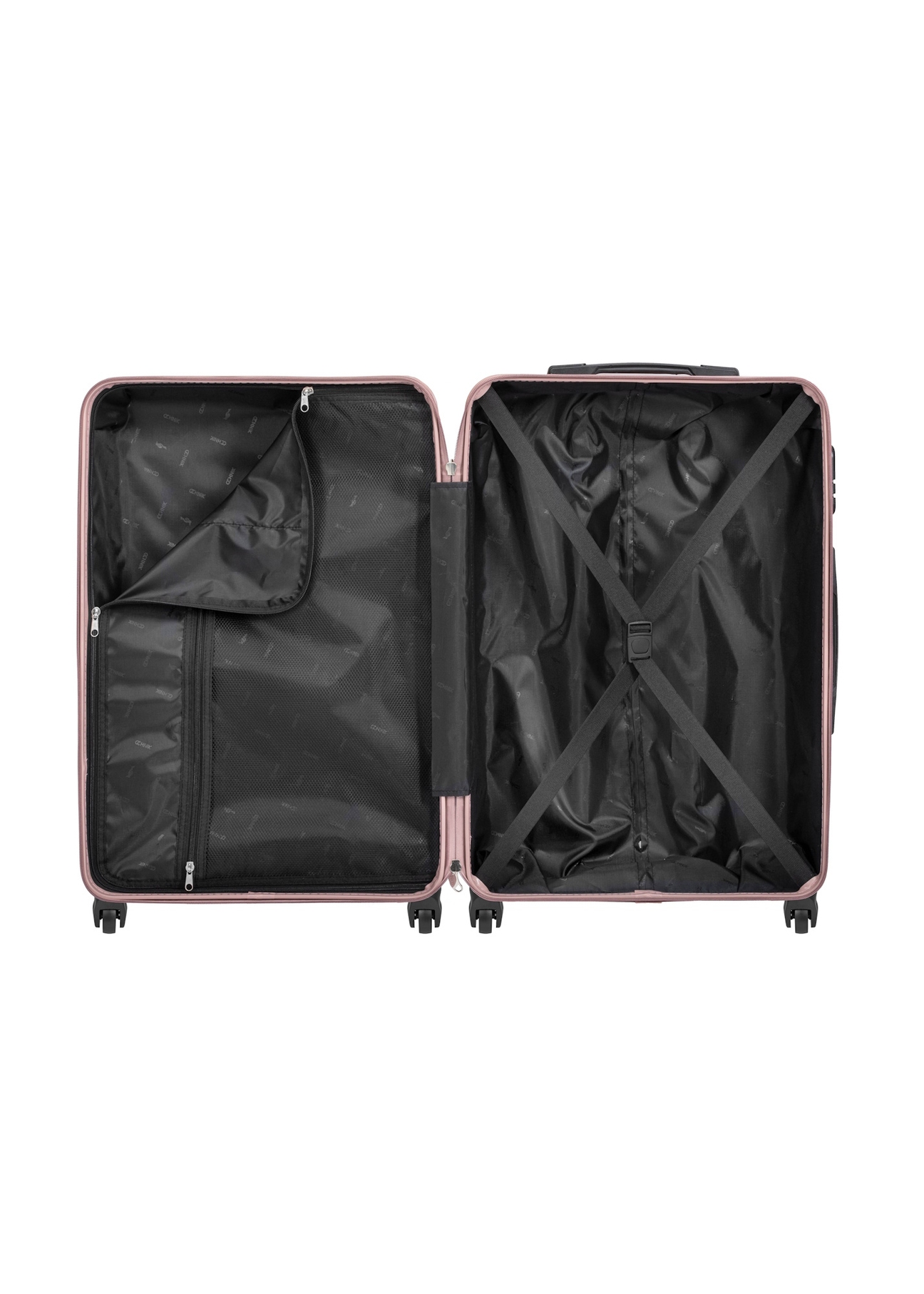 Medium suitcase on wheels WALAB-0081-5X-24(W26), product view inside on white background.