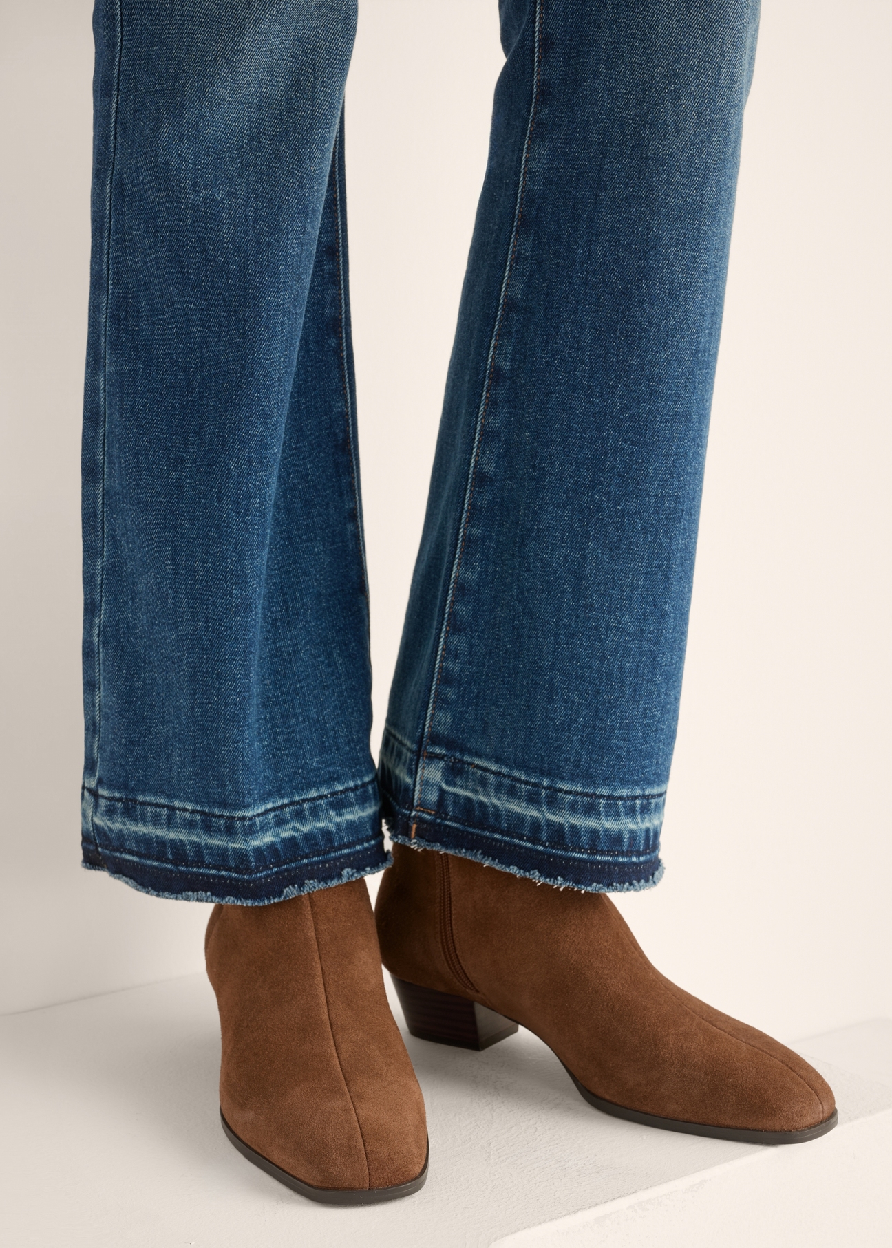 Light brown suede women's ankle boots BUTYD-1303-1G(Z26)
