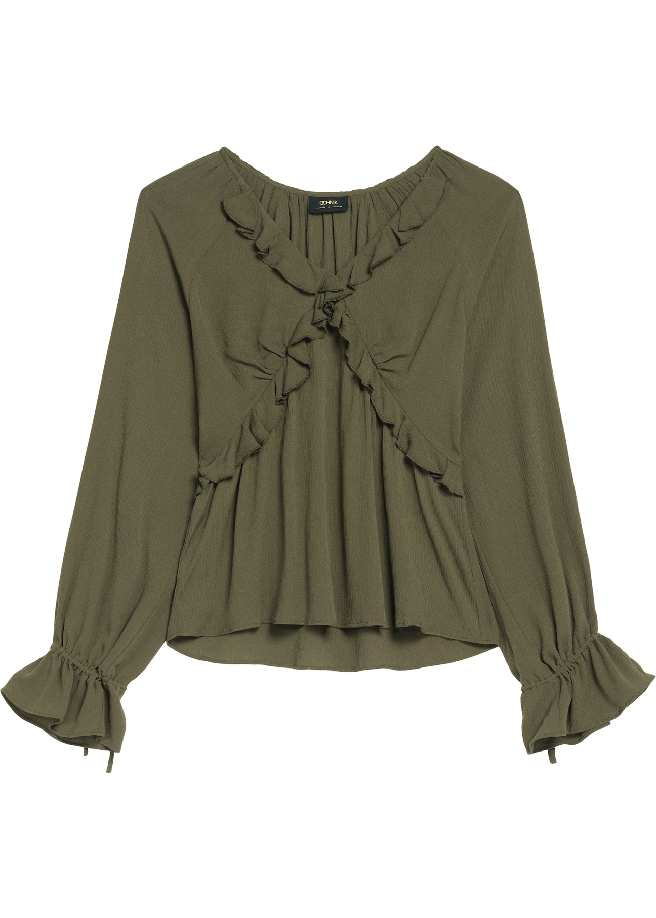 Women's khaki blouse BLUDT-0194-55(Z25)