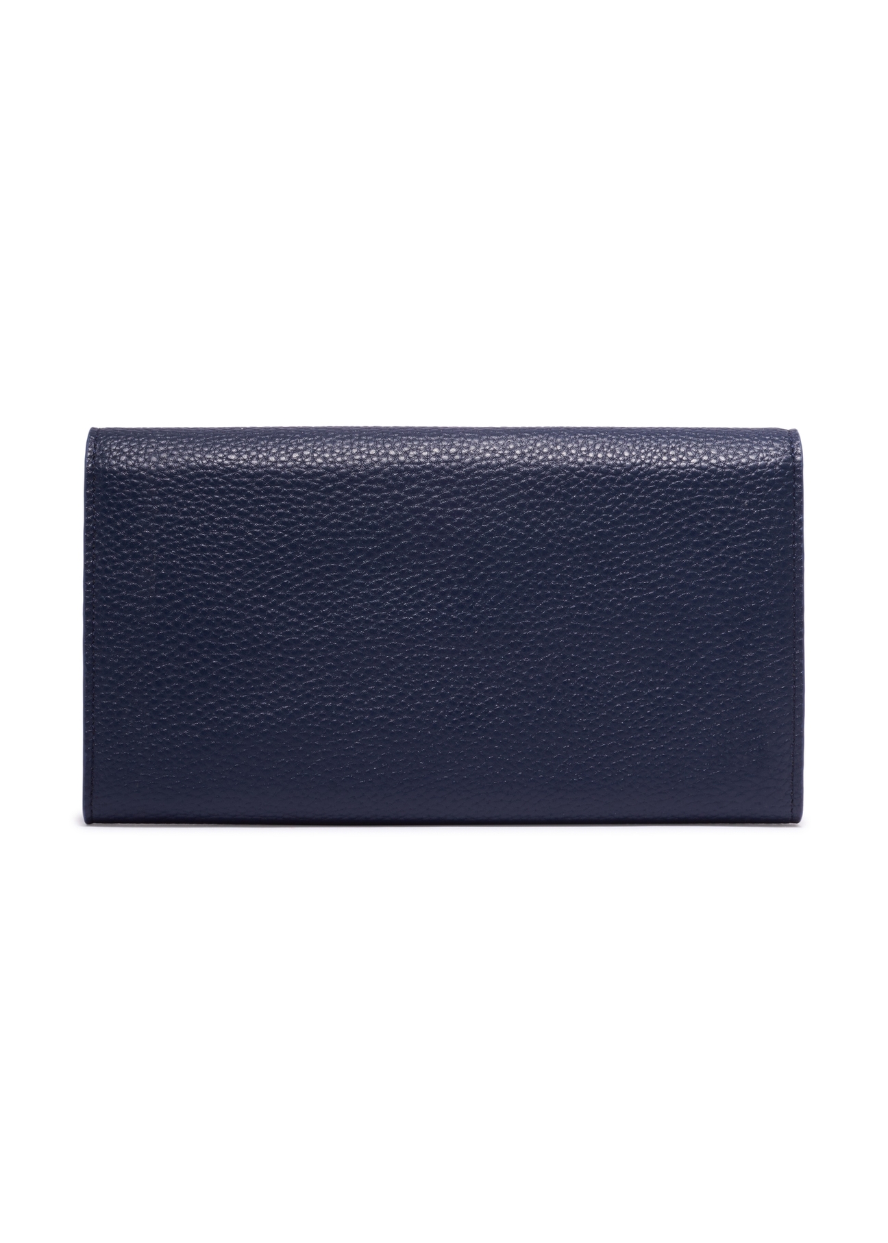 Navy blue women's wallet with cream interior POREC-0439-7E(Z26) - product view from the back, on a white background.