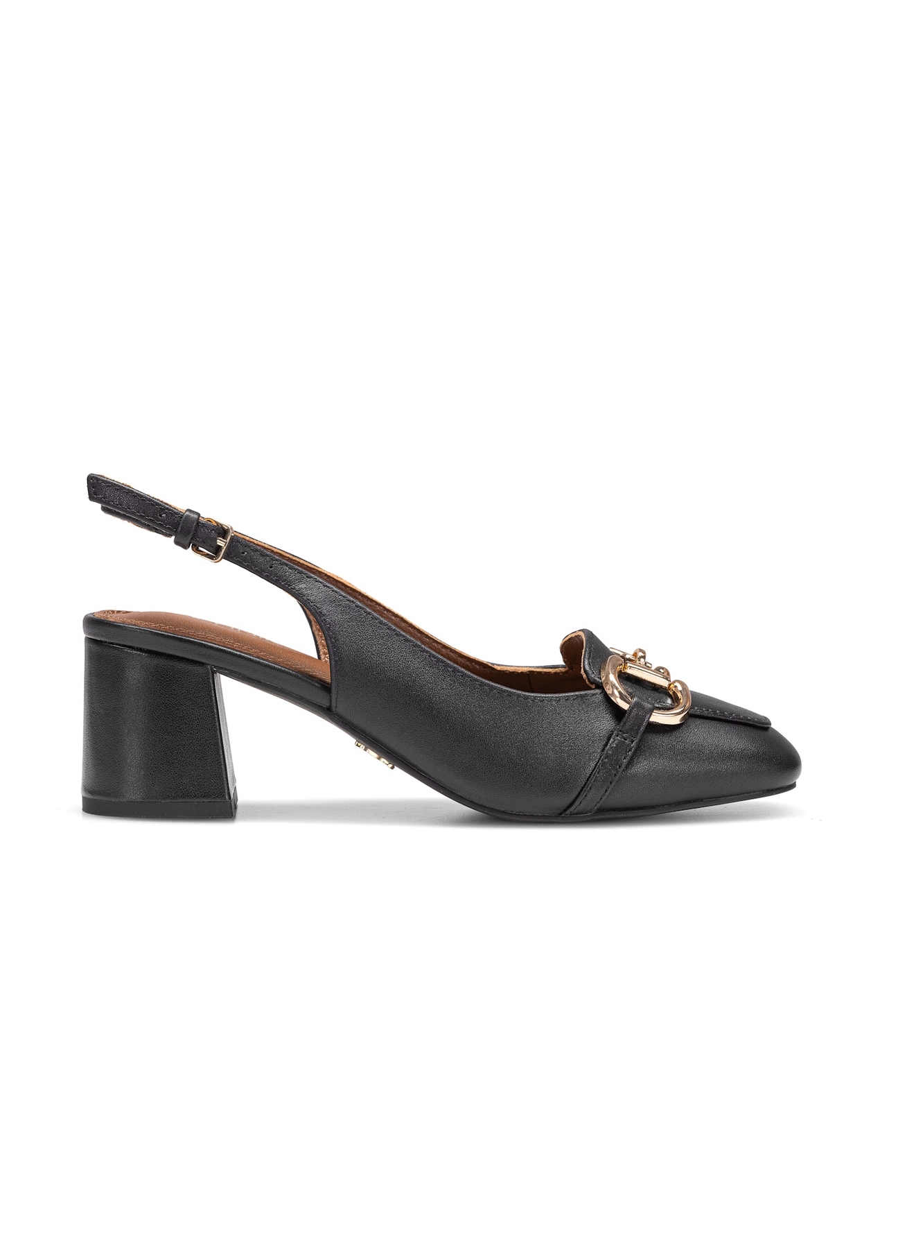 Women's leather pumps with open heel BUTYD-1172-99(W25)-01