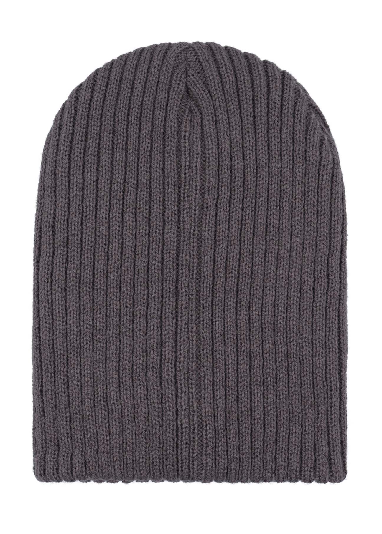 Men's gray winter hat CZAMT-0011-9B(Z26) - product view from the back, on a white background.