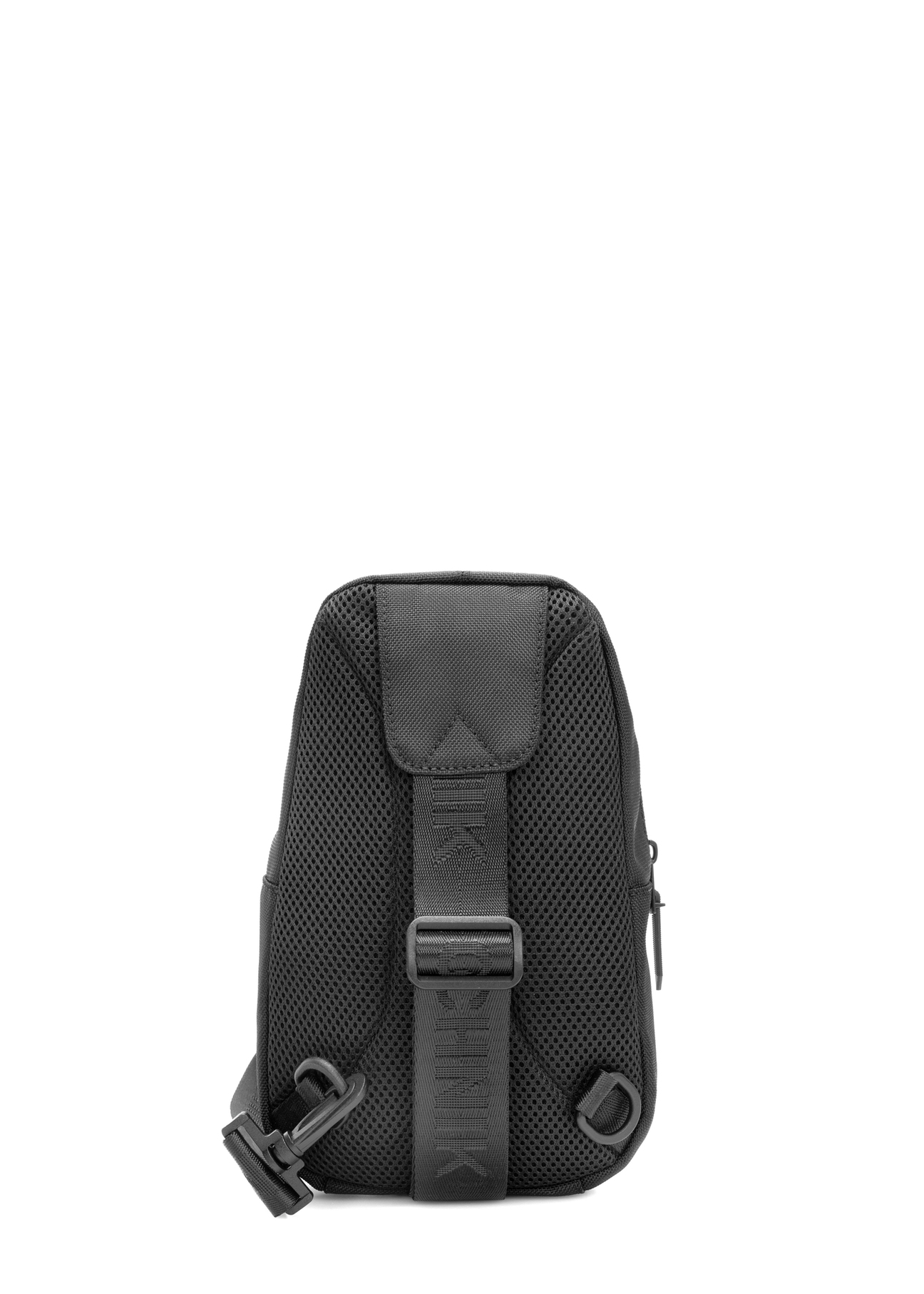 Black men's crossbody bag TORMN-0419-99(W26) - product view from the back, on a white background.