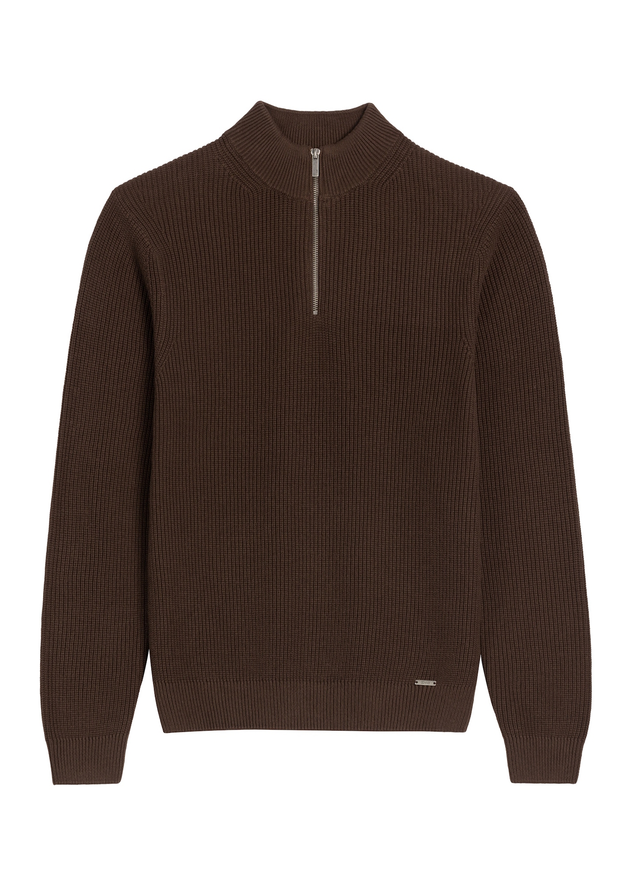 Dark brown men's sweater SWEMT-0175-1I(Z26), front product view on white background.