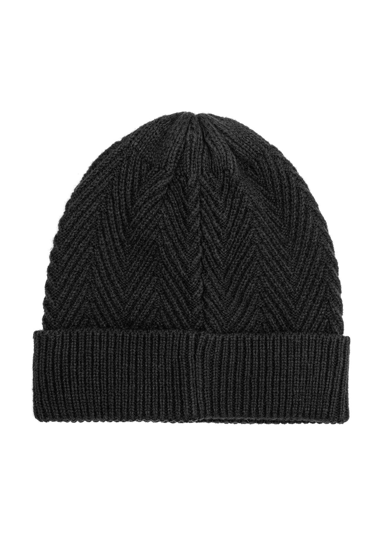 Men's black herringbone cap CZAMT-0057-99(Z25)