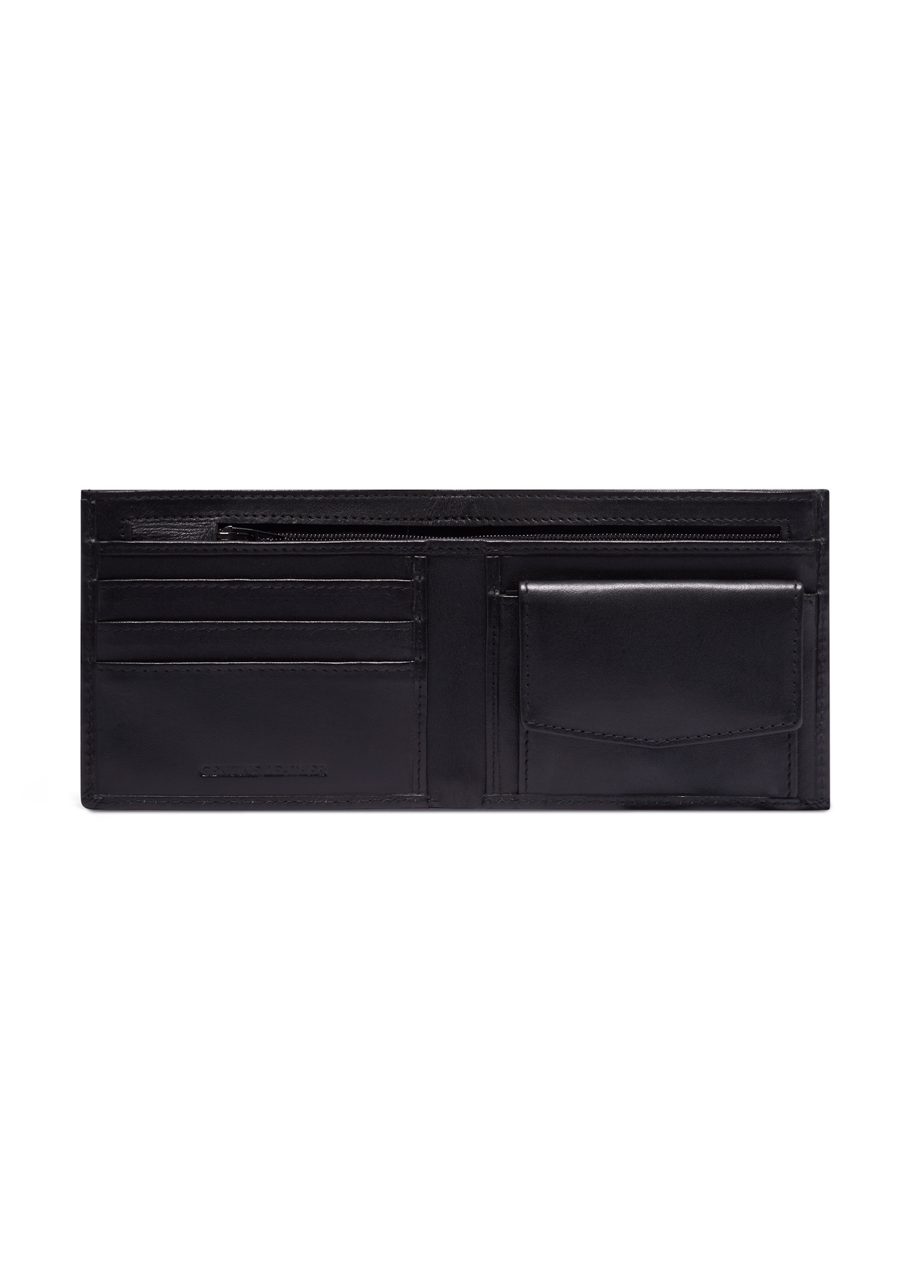 Black men's leather wallet PORMS-0699-99(Z26), product view inside on a light background.
