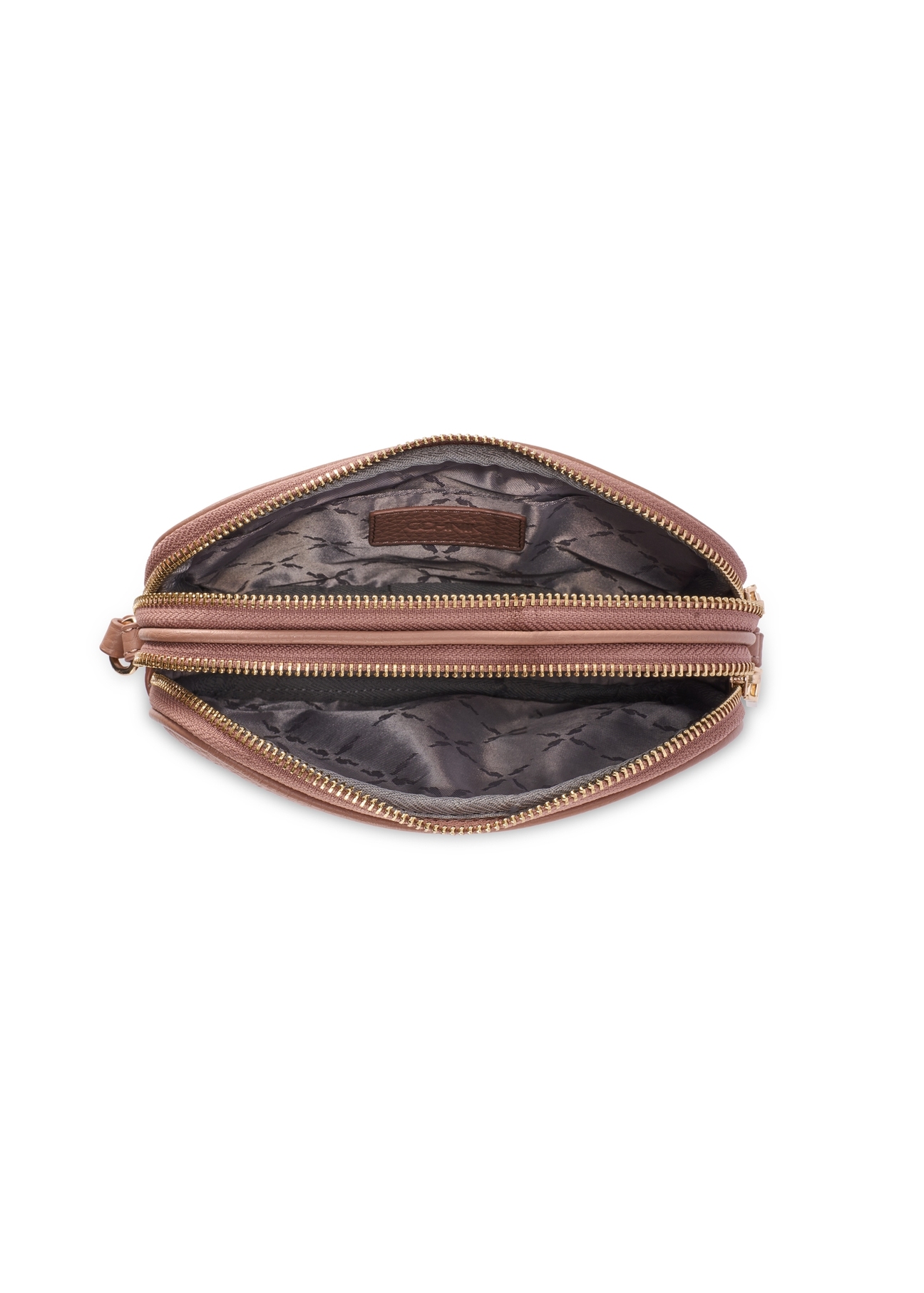 Small pink leather women's handbag TORES-0466E-5D(W26) - product view from above, on a white background.