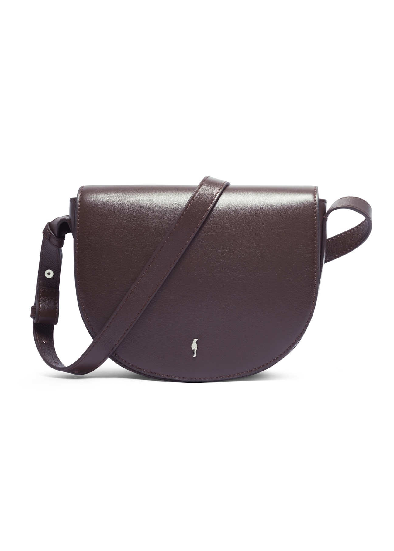 Women's brown leather messenger bag TORES-1352-1H(Z26), front product view on white background.