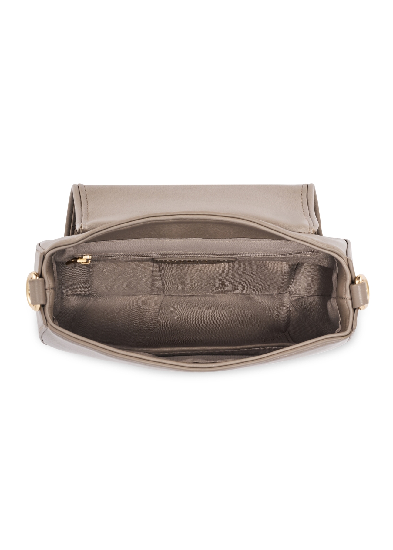 Light brown women's messenger bag TOREC-1179-1K(W26), product view inside on white background.