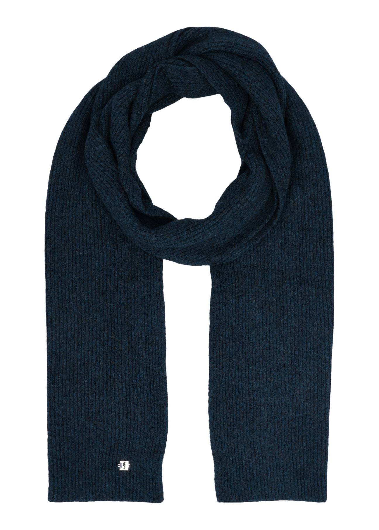 Green women's scarf with a wool blend SZADT-0202-8C(Z26), front view of the product on a white background.