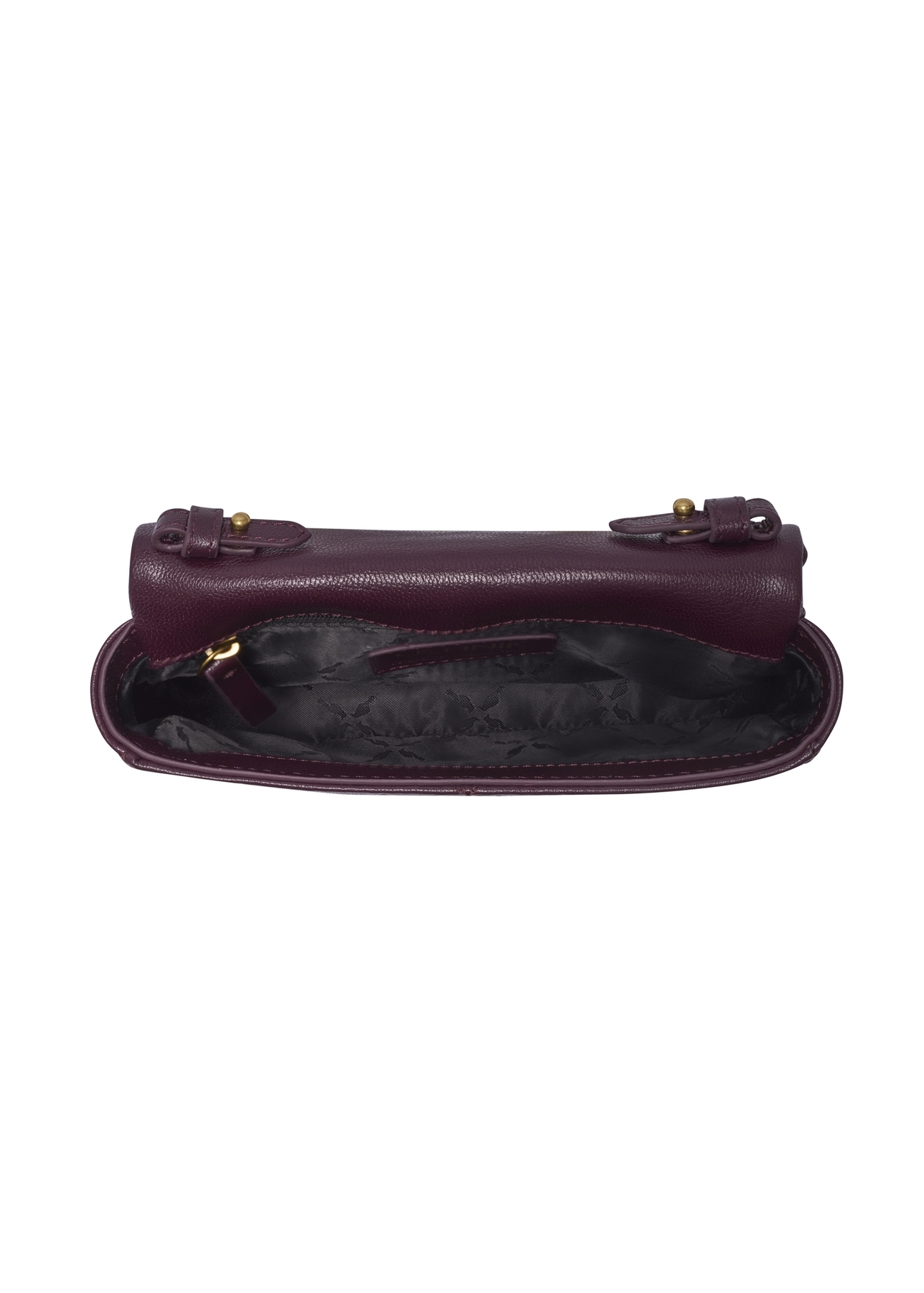 Small burgundy leather women's handbag TORES-1364-4D(Z26), product view from above on a light background.