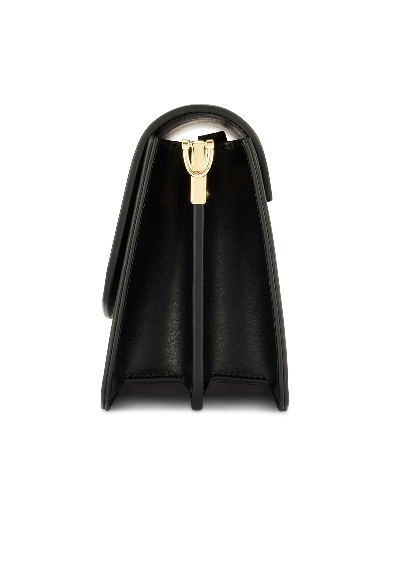 Black women's handbag made of imitation leather TOREC-1081-99(W26), side view of the product on a white background.