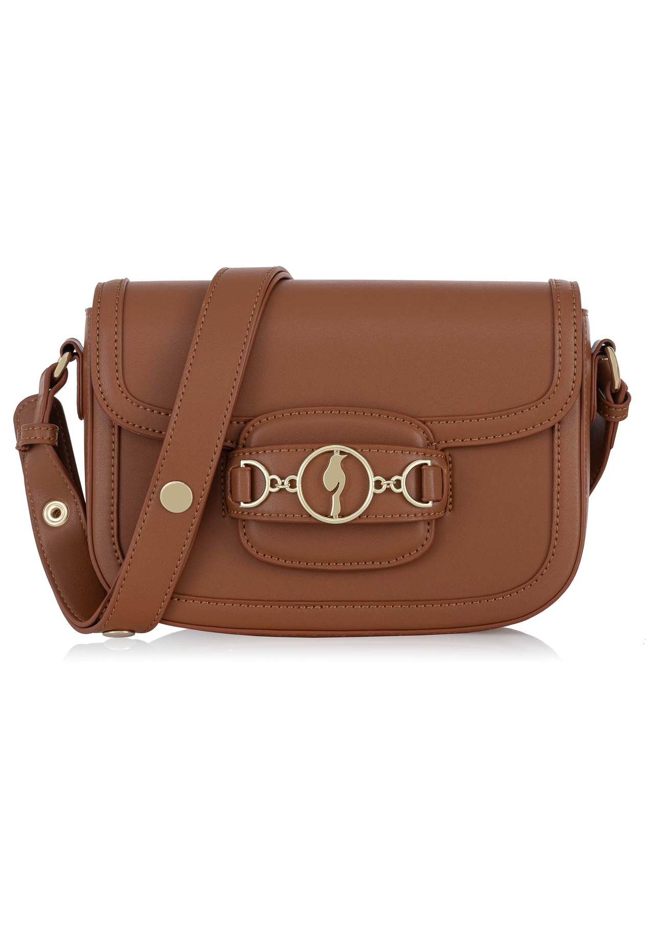Small postbag in cognac color TOREC-0896-87(W24)-01